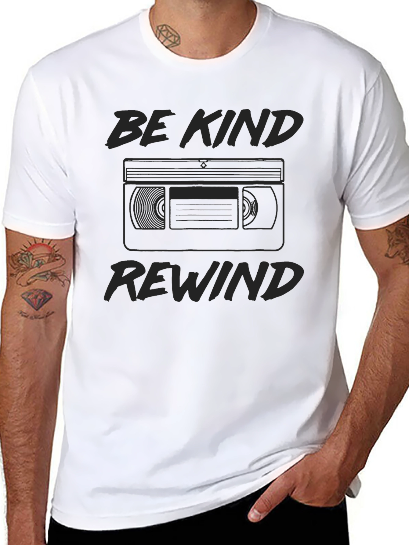 Be Kind Rewind Black T-Shirt - Retro Style