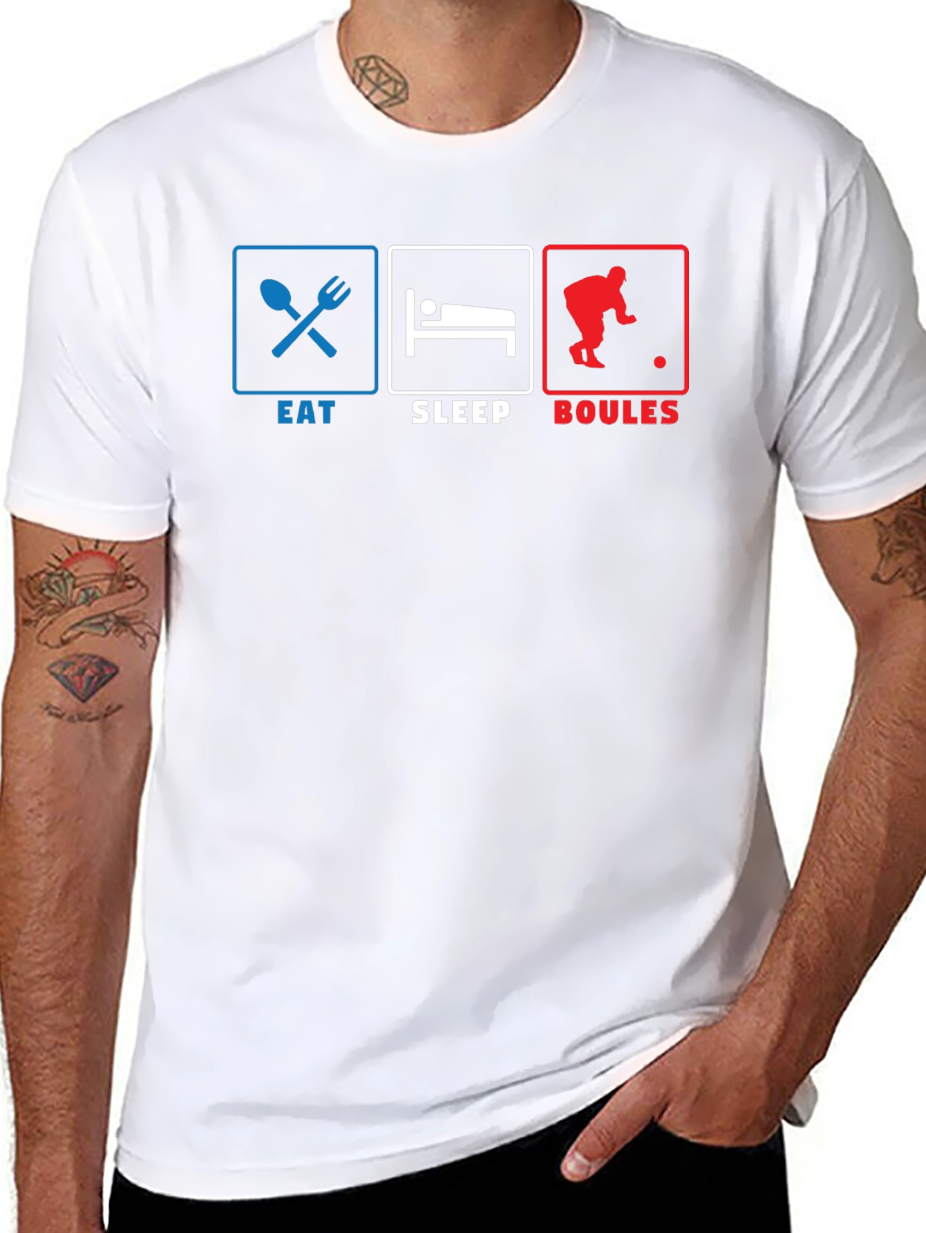 Eat Sleep Boules T-Shirt - Funny French Petanque Design