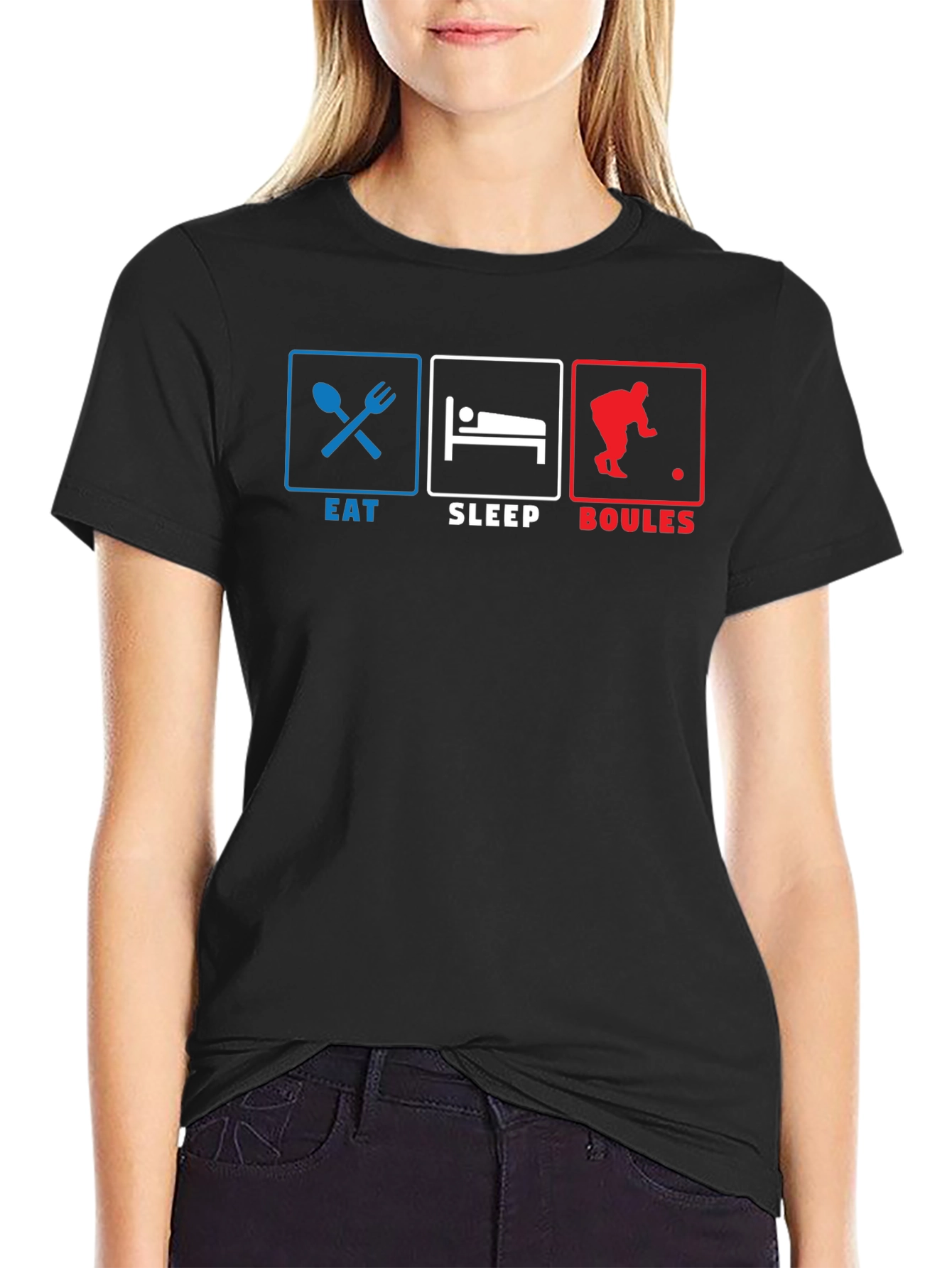Eat Sleep Boules T-Shirt - Funny French Petanque Design