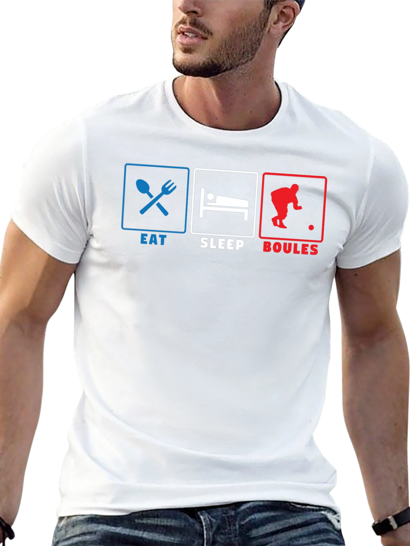 Eat Sleep Boules T-Shirt - Funny French Petanque Design
