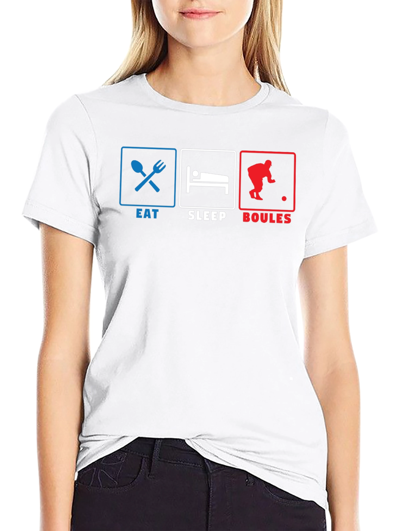 Eat Sleep Boules T-Shirt - Funny French Petanque Design