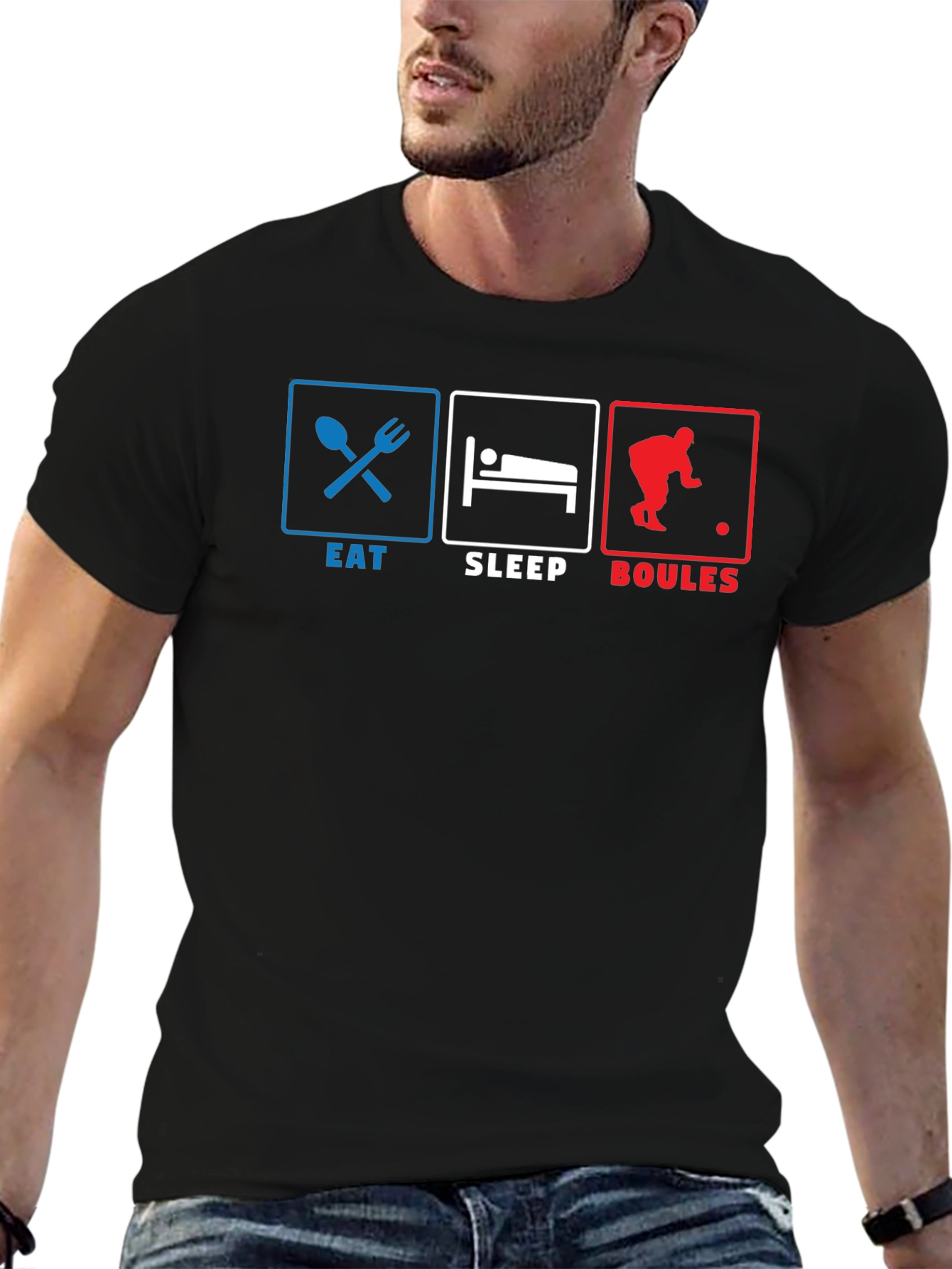 Eat Sleep Boules T-Shirt - Funny French Petanque Design