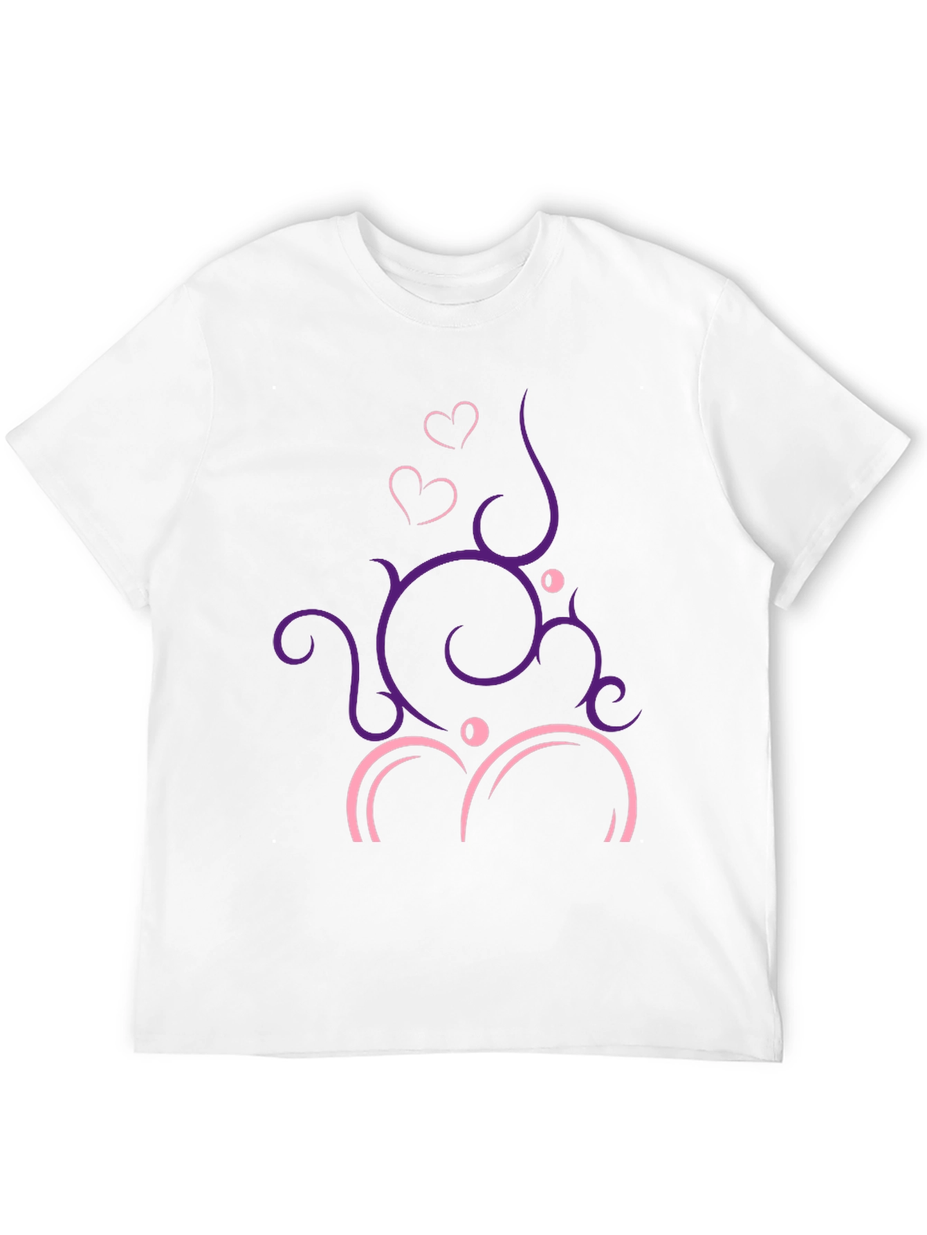 Stylish Black T-Shirt with Heart Vine Design
