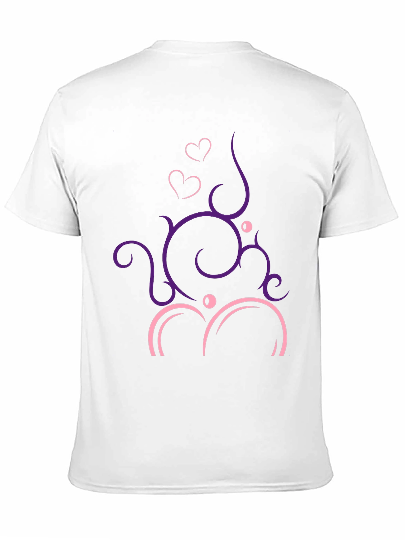 Stylish Black T-Shirt with Heart Vine Design