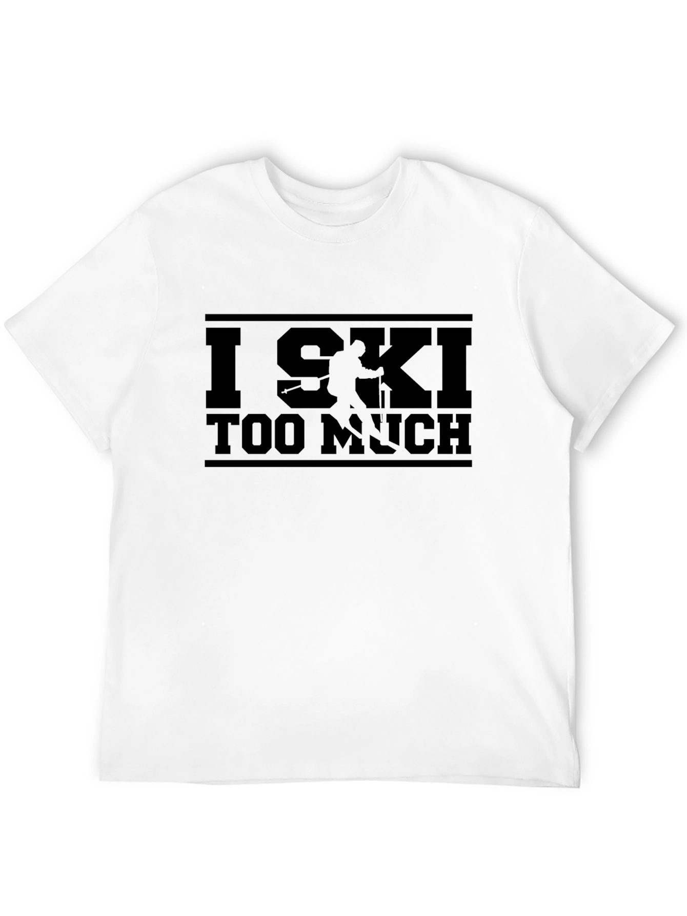 I Ski Too Much Graphic Tee - Black