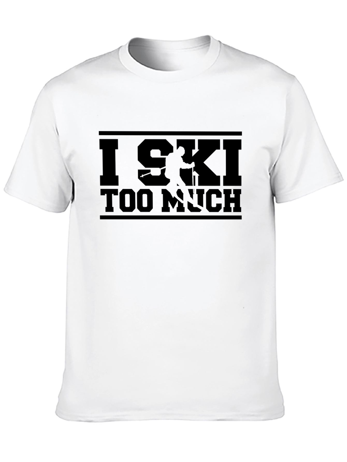 I Ski Too Much Graphic Tee - Black