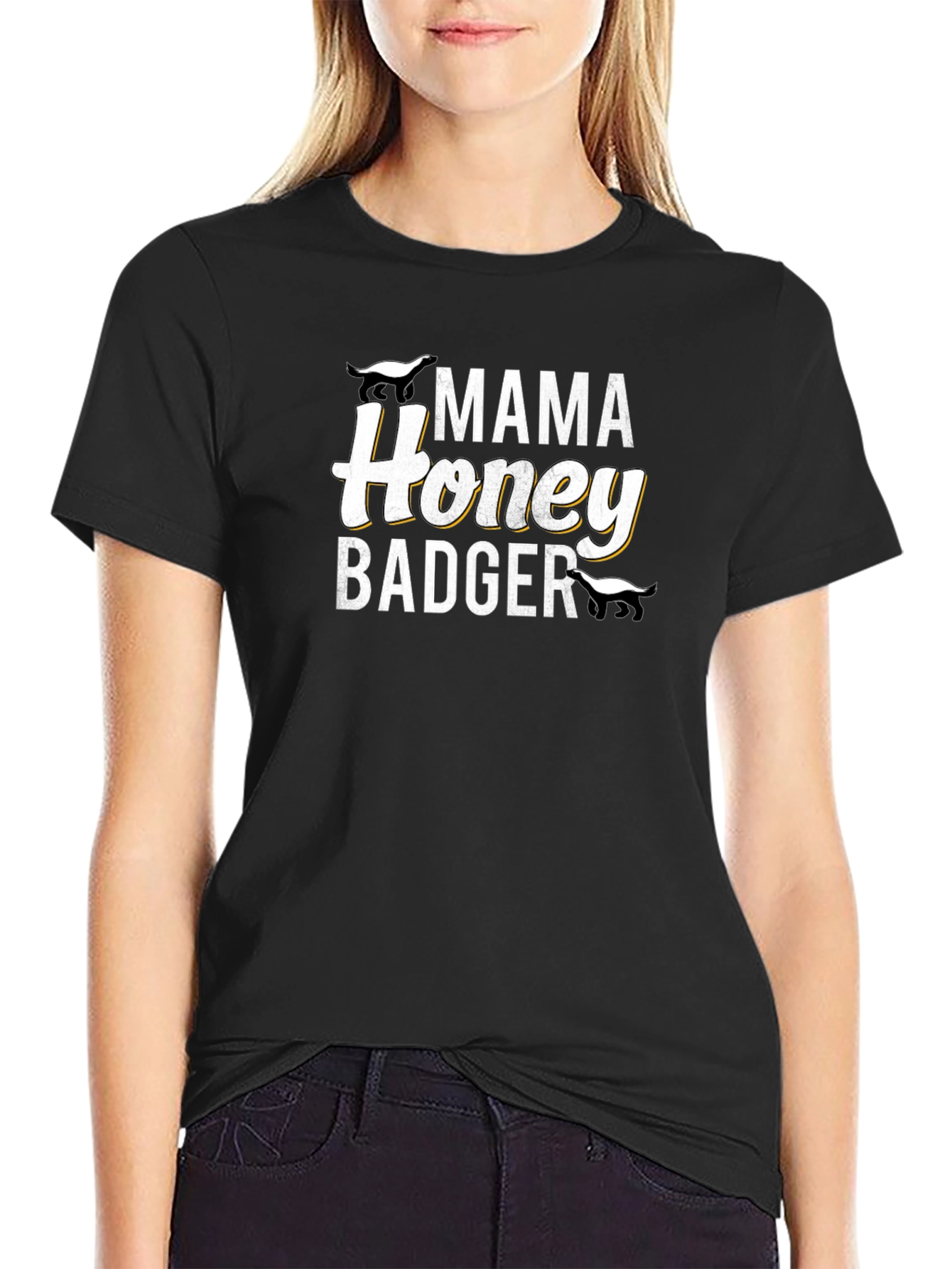 Mama Honey Badger T-Shirt - Black