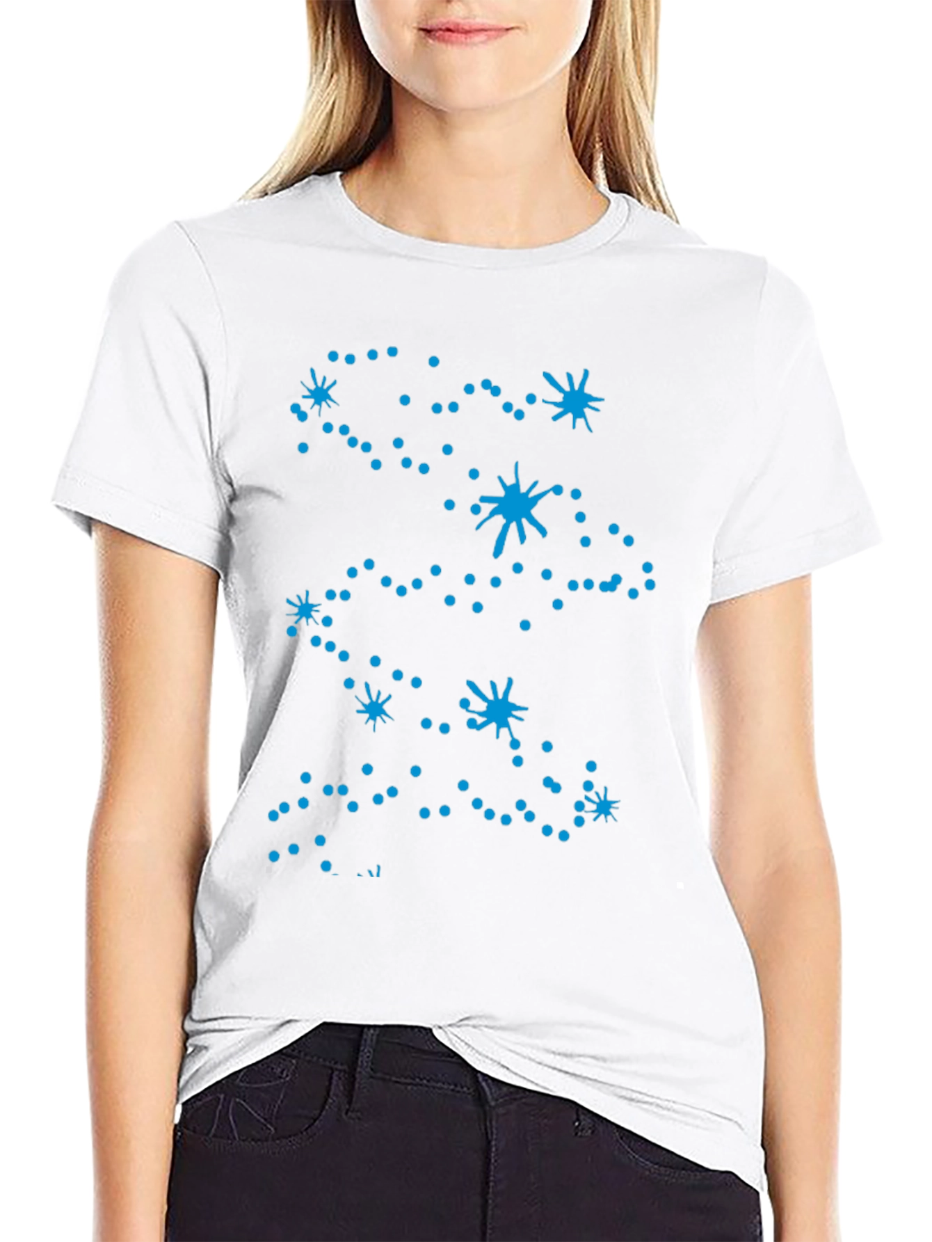 Celestial Constellation Print Black Tee