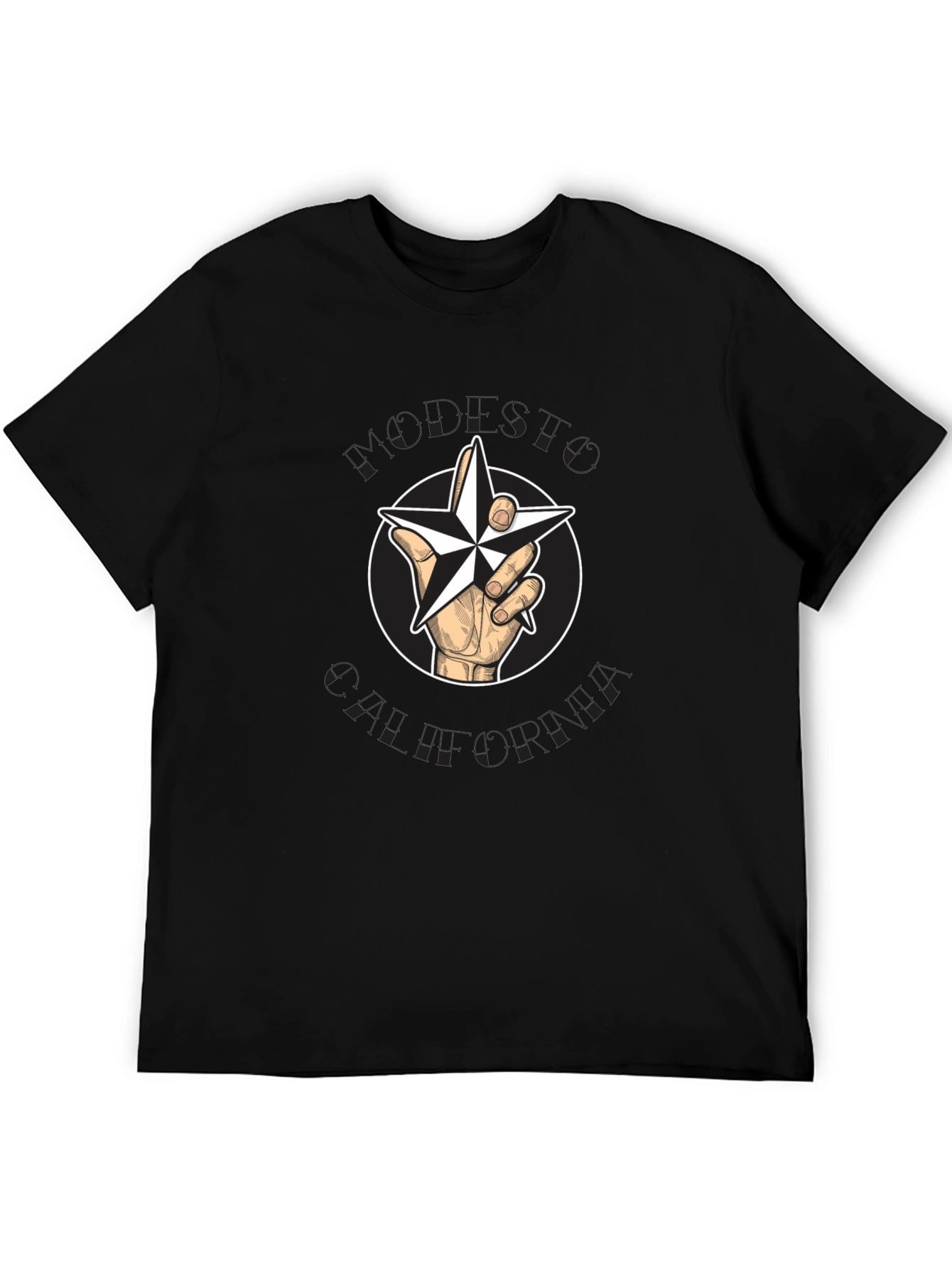 Star Hand T-Shirt - Graphic Print Cotton Tee