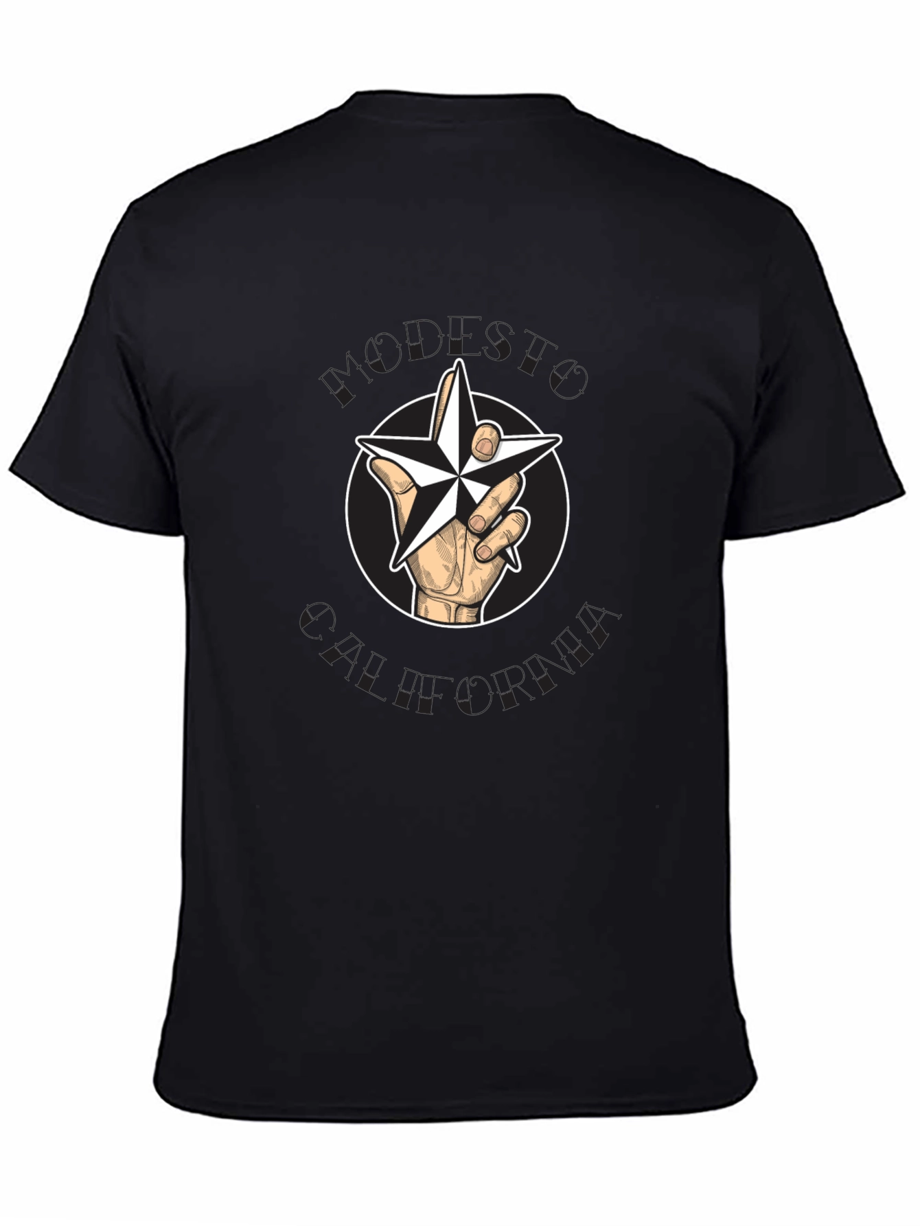 Star Hand T-Shirt - Graphic Print Cotton Tee