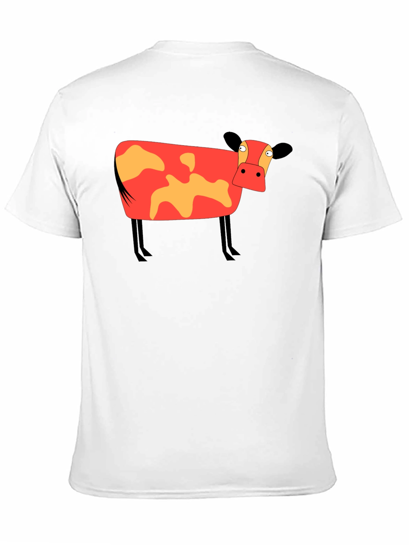 Cartoon Cow Graphic Tee - Unisex Black T-Shirt