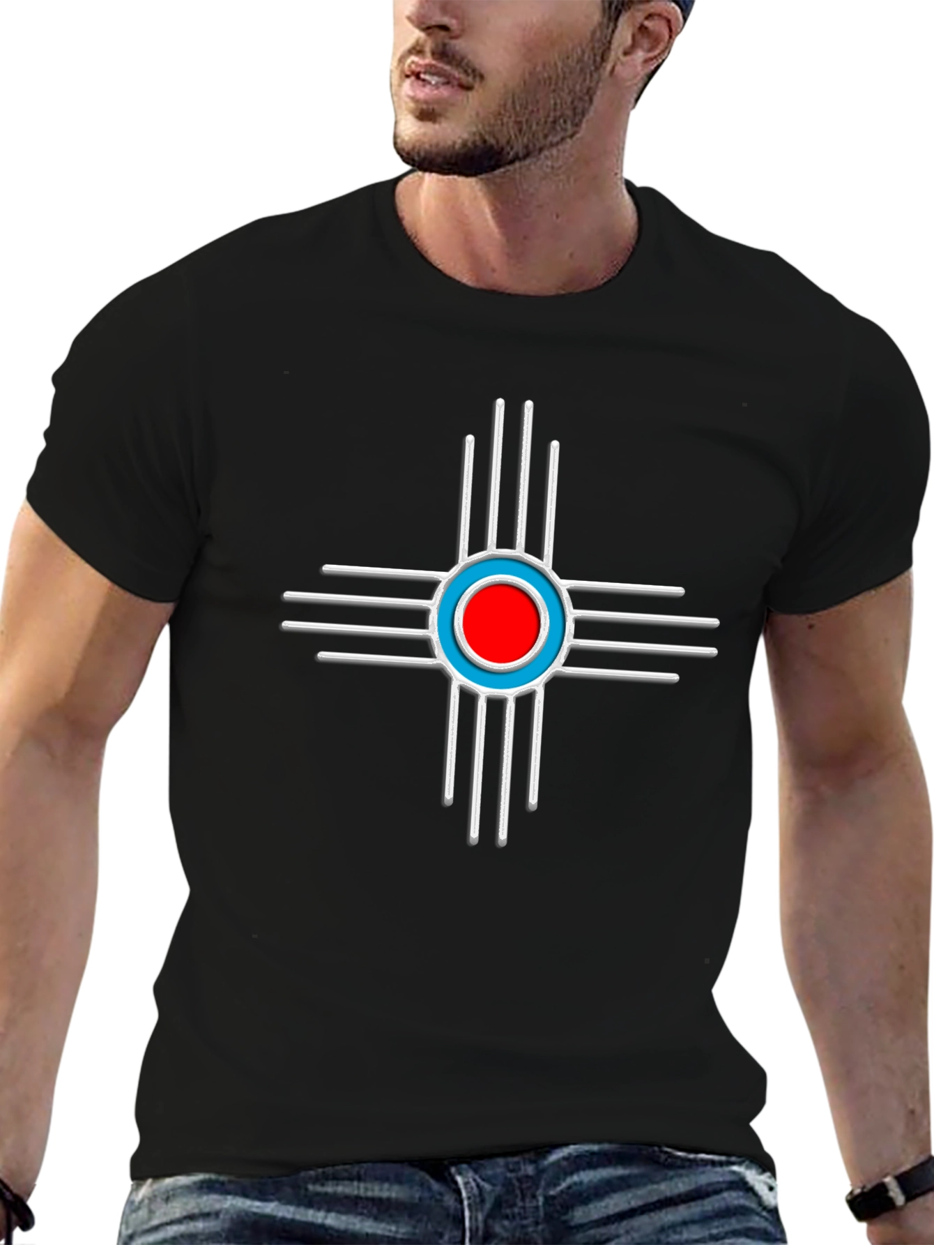 Black T-Shirt with Zia Symbol