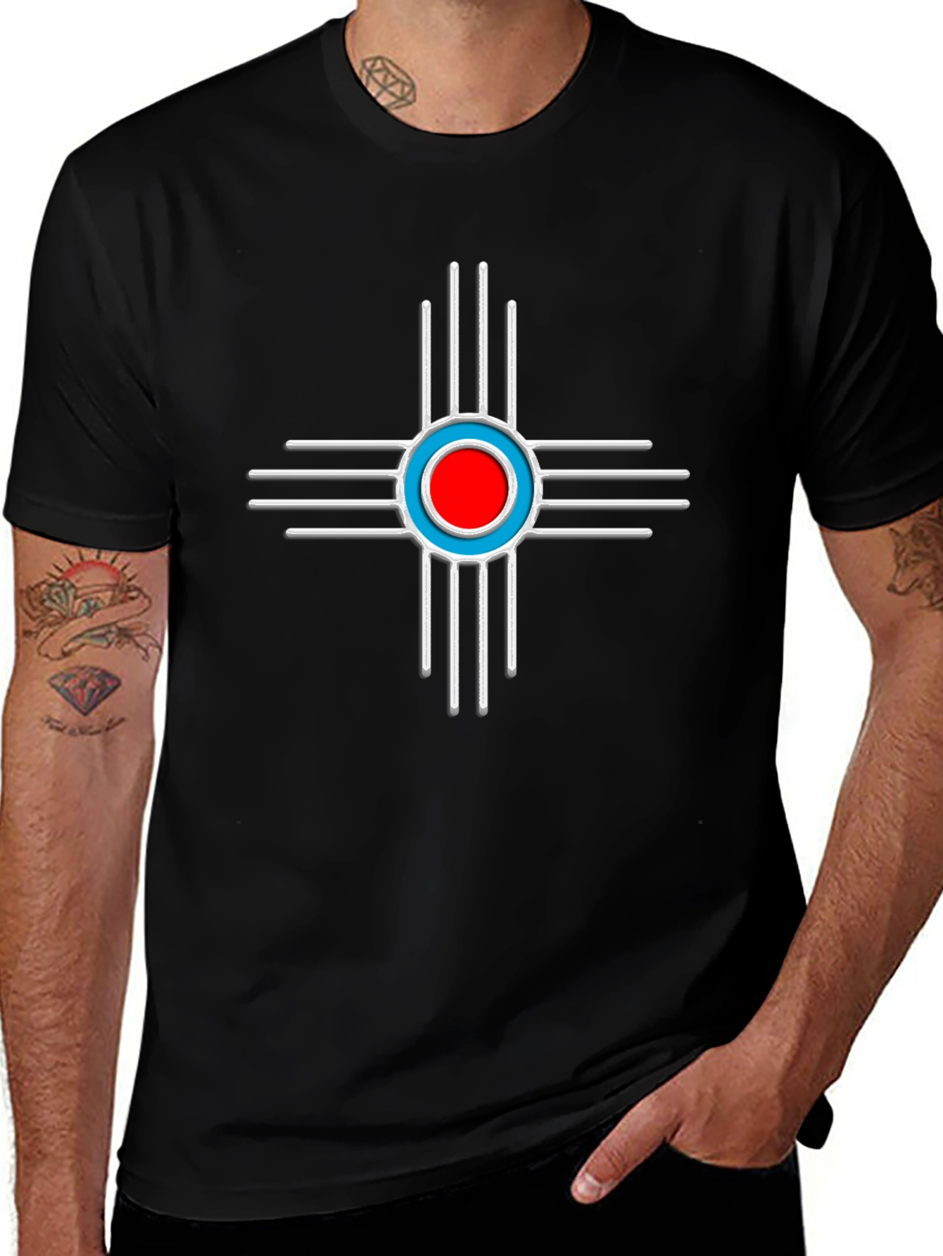 Black T-Shirt with Zia Symbol
