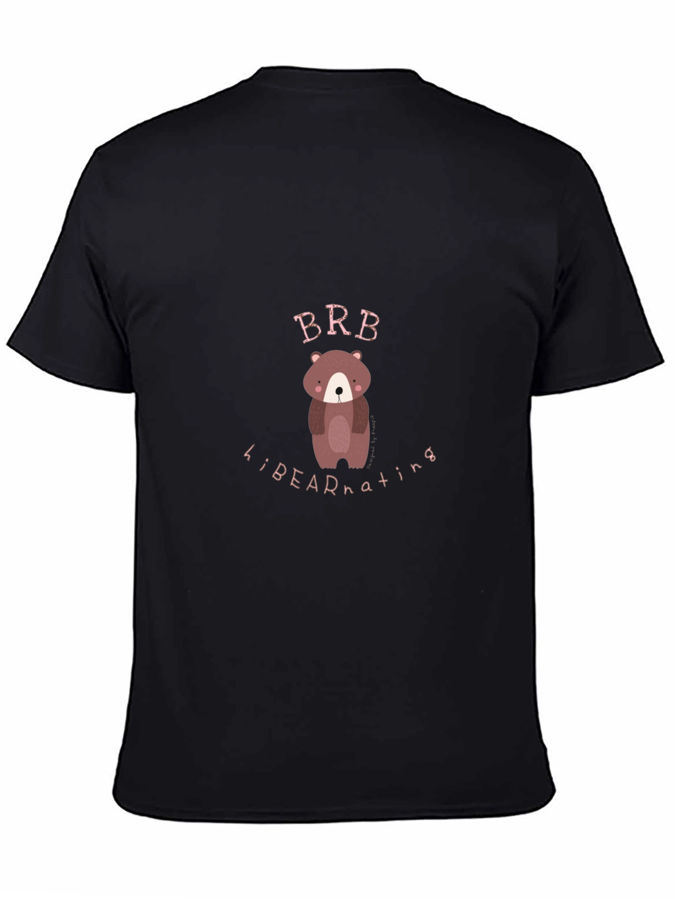 Bear Hibernating Black Graphic Tee