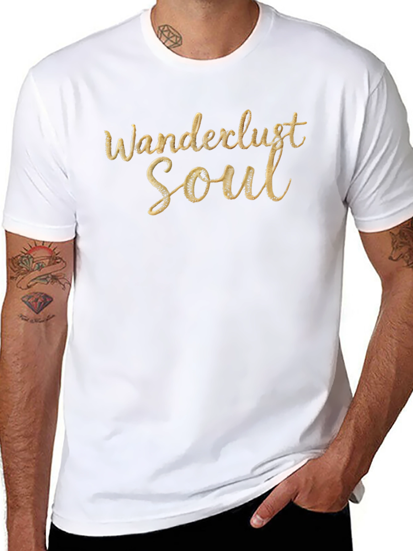 Wanderlust Soul Graphic Tee - Black Crew Neck