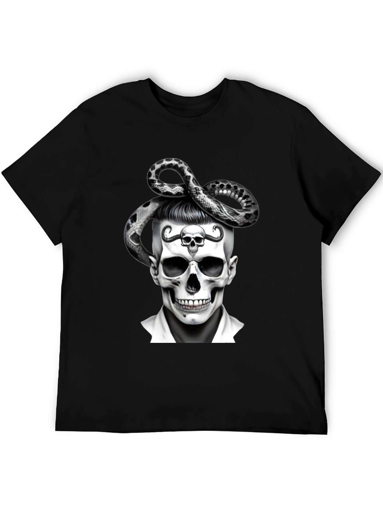 Skull & Snake Graphic Tee - Edgy Style