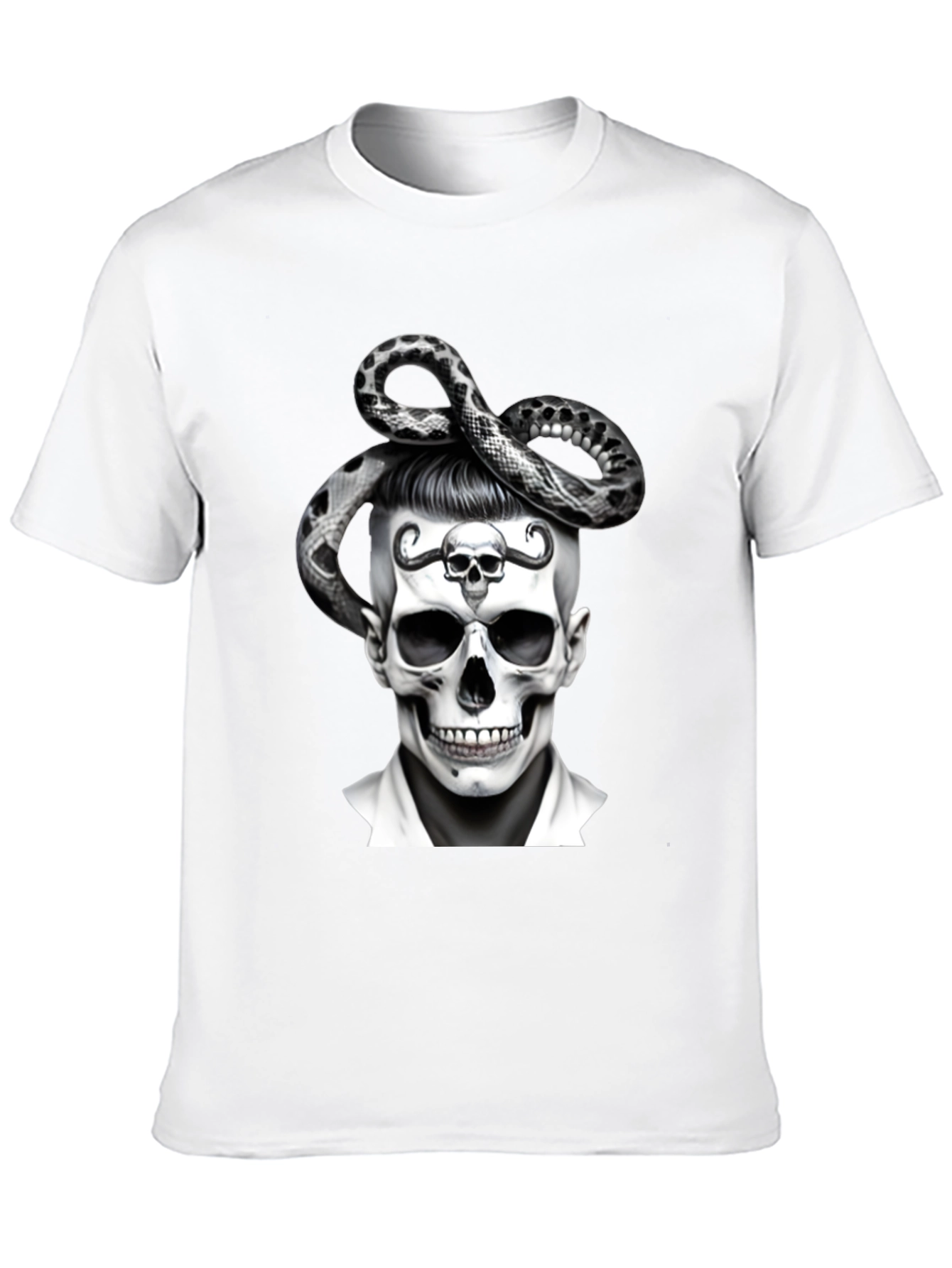 Skull & Snake Graphic Tee - Edgy Style