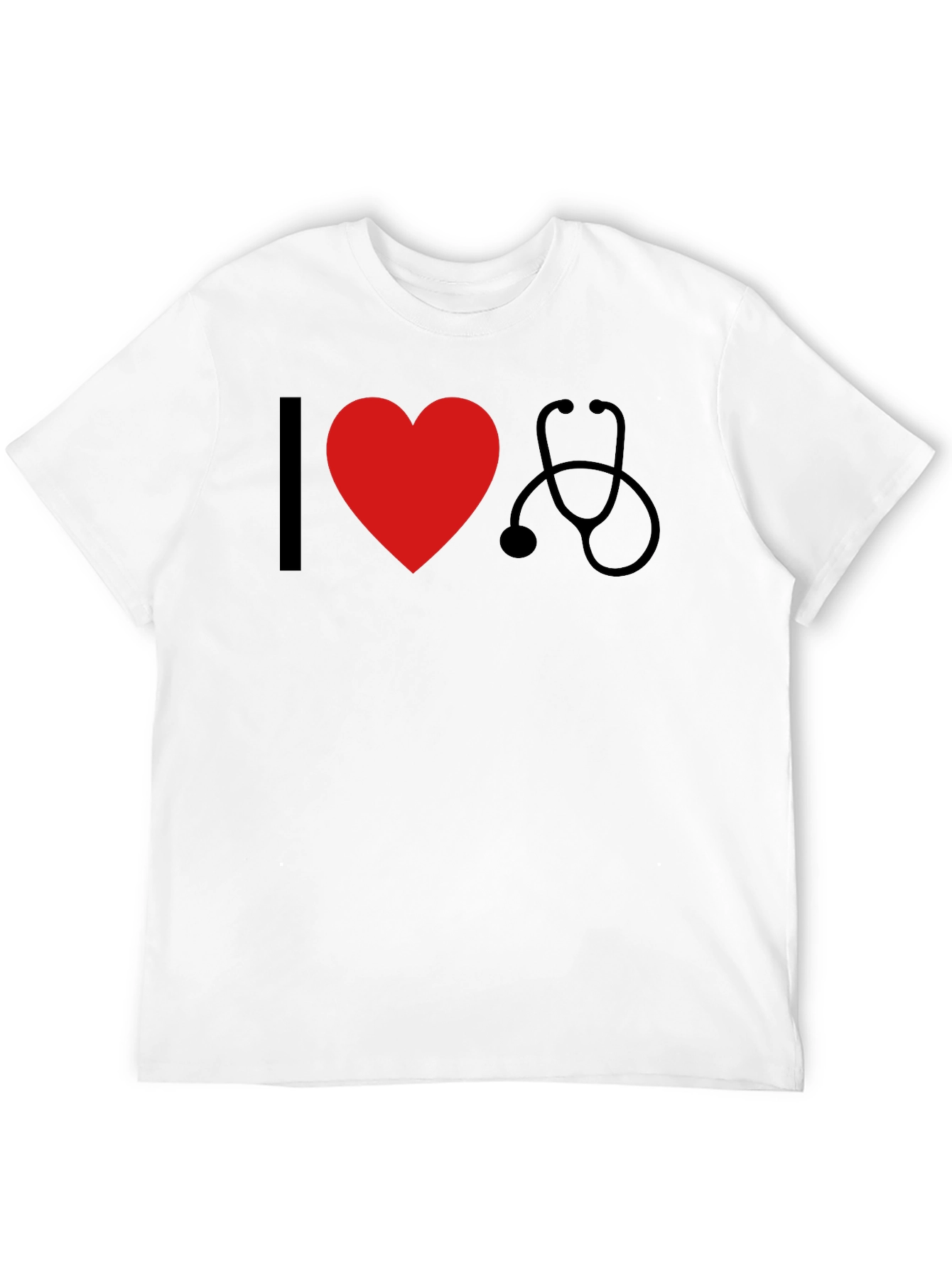 I Heart Stethoscope Black T-Shirt - Medical Love
