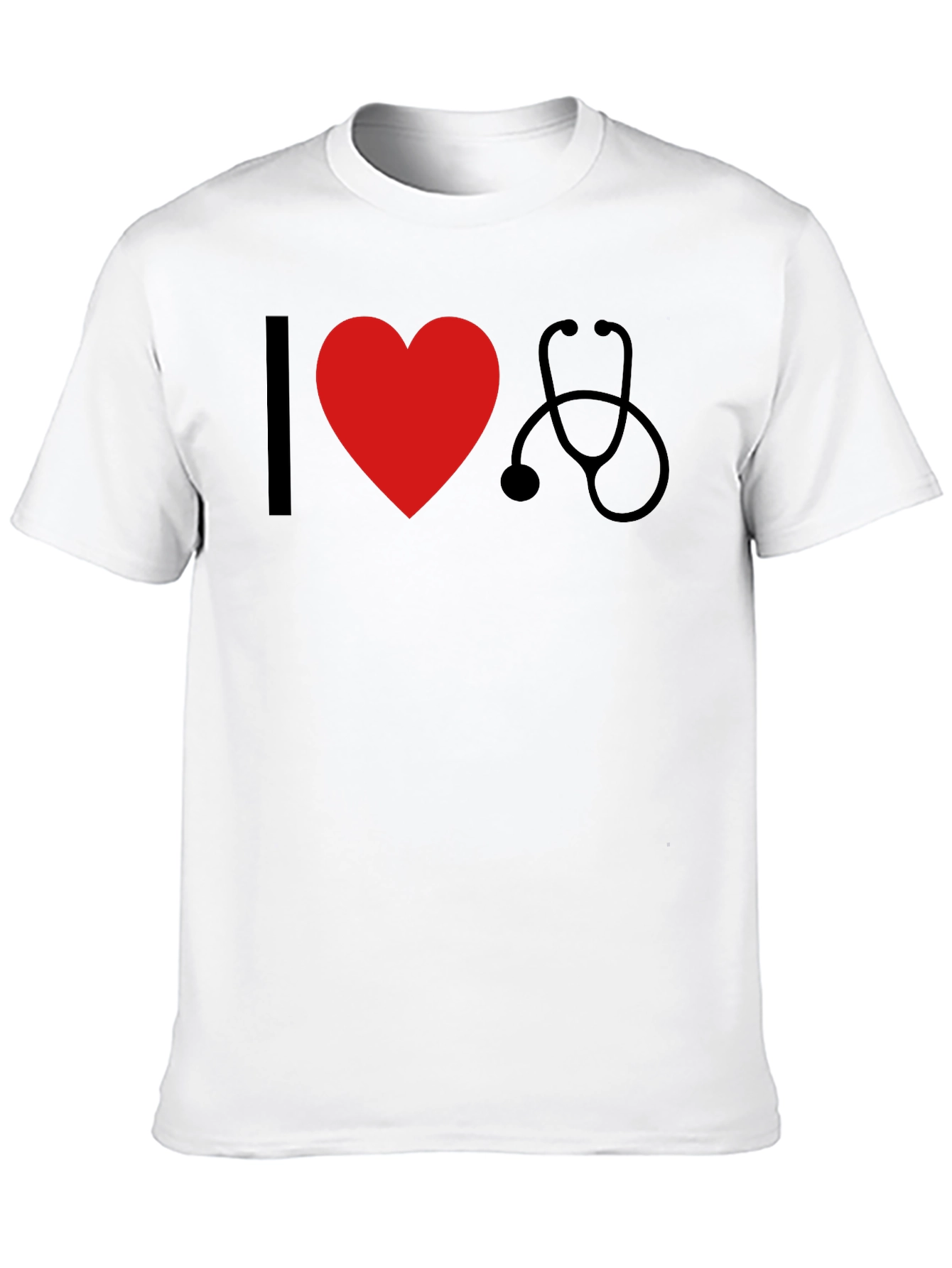 I Heart Stethoscope Black T-Shirt - Medical Love