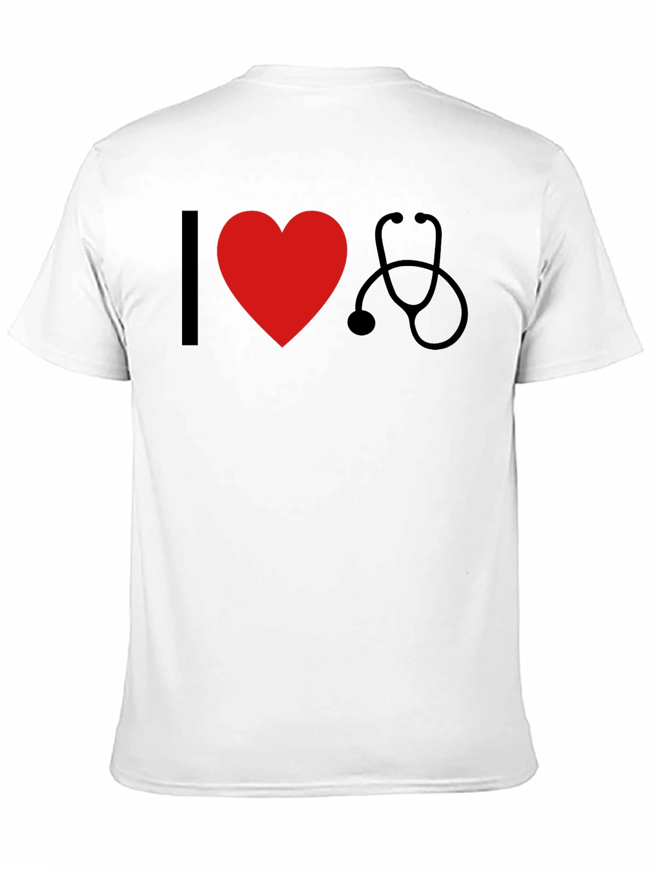 I Heart Stethoscope Black T-Shirt - Medical Love