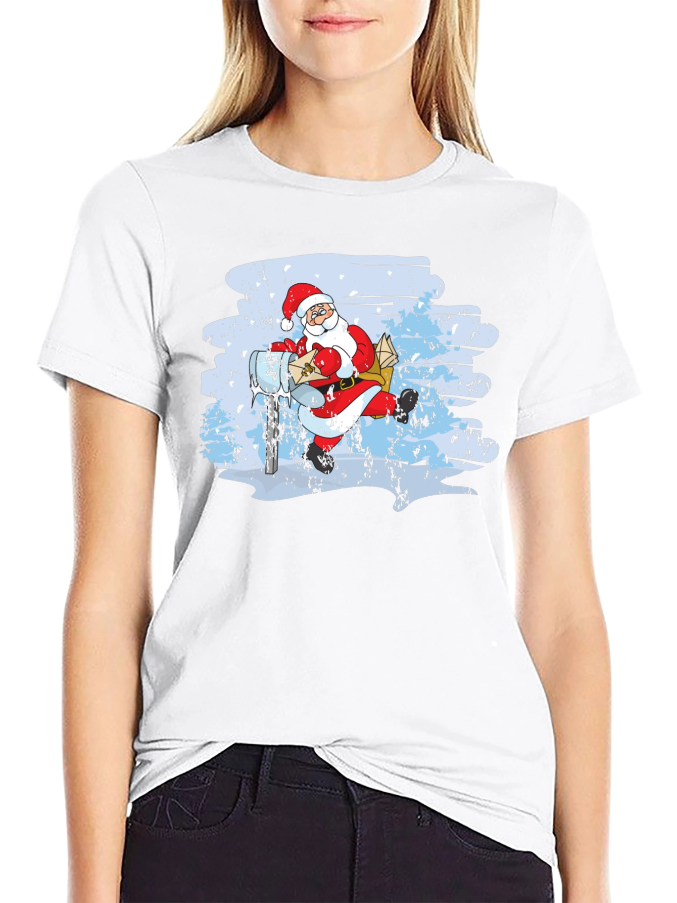 Santa on Scooter Graphic Tee - Holiday Cheer