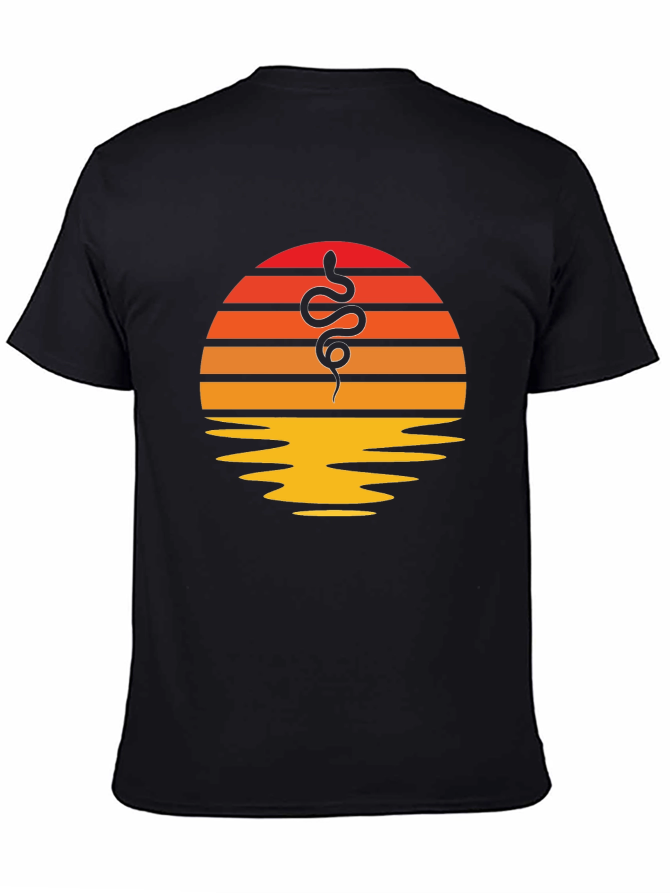 Retro Sunset Snake Graphic Tee - Classic Style
