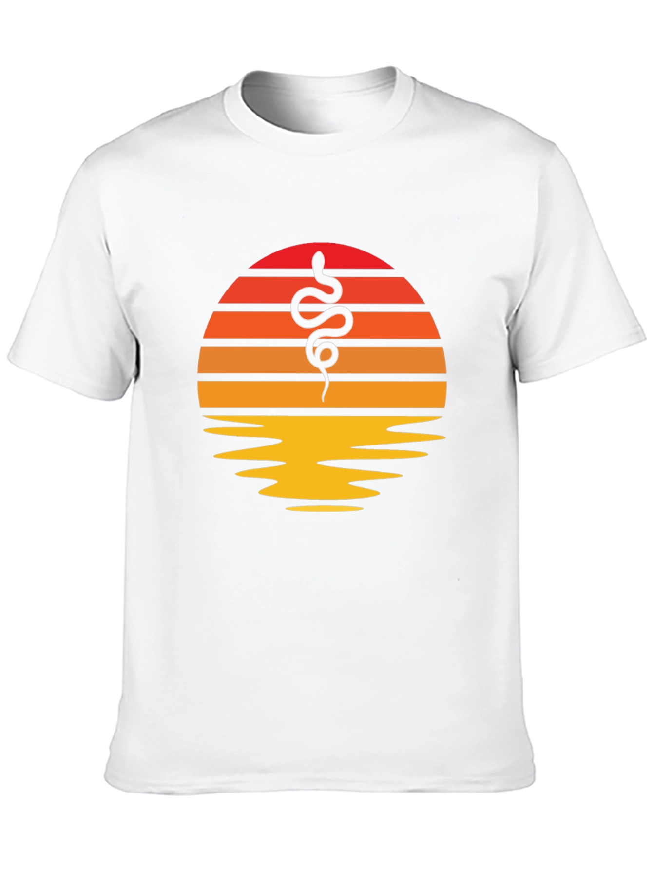 Retro Sunset Snake Graphic Tee - Classic Style