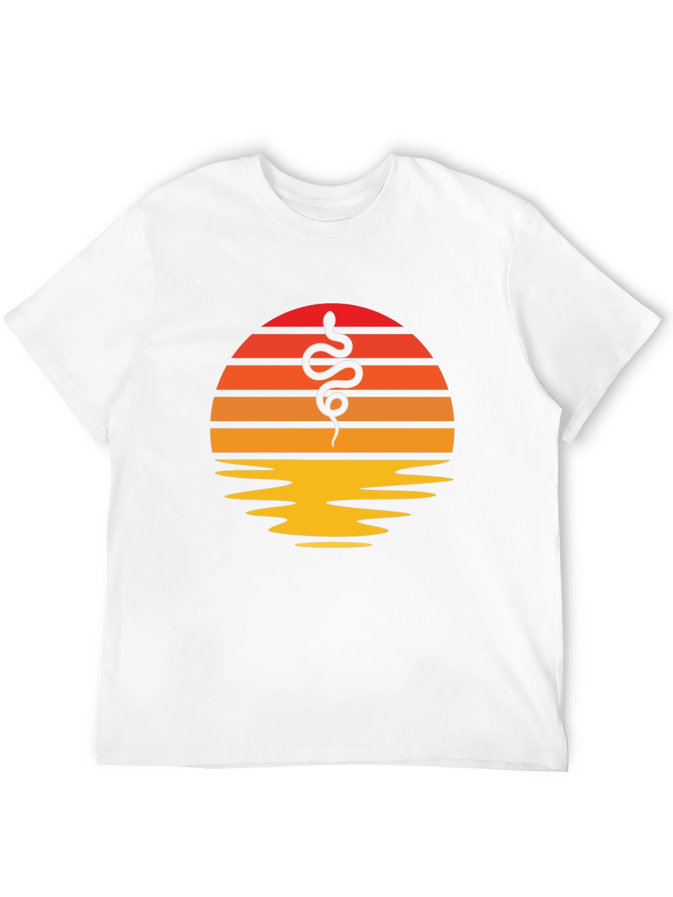 Retro Sunset Snake Graphic Tee - Classic Style