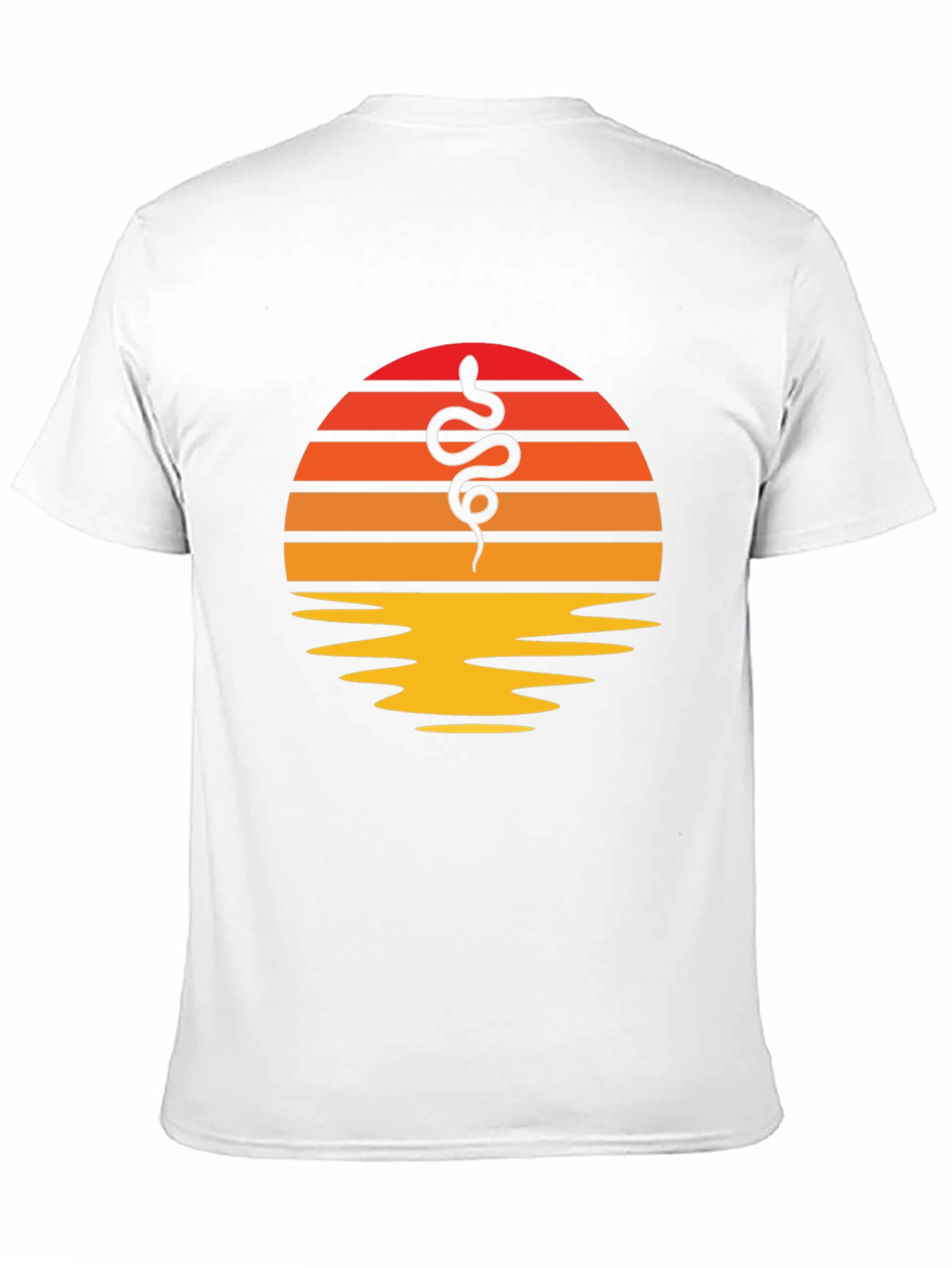 Retro Sunset Snake Graphic Tee - Classic Style
