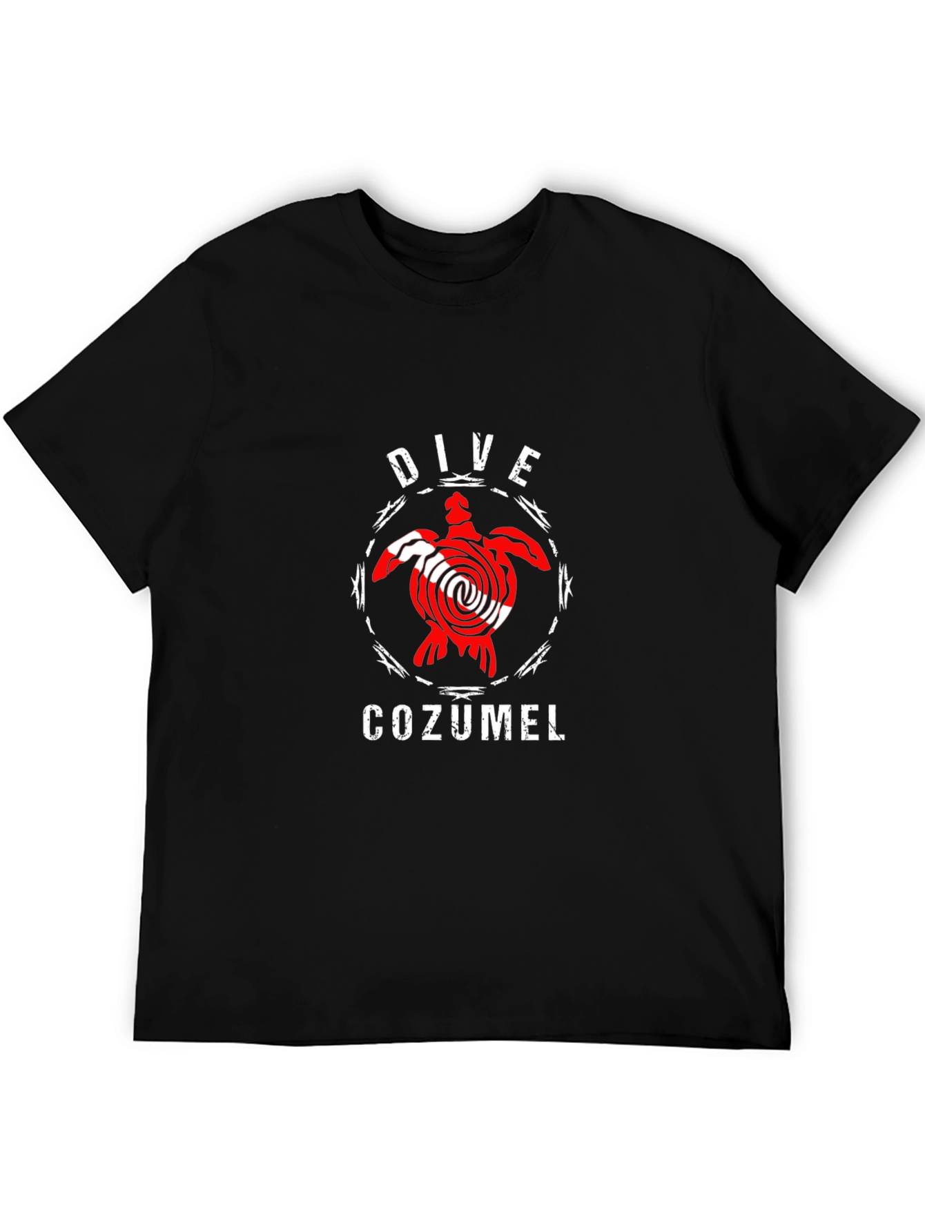Dive Cozumel Black T-Shirt - Turtle Design