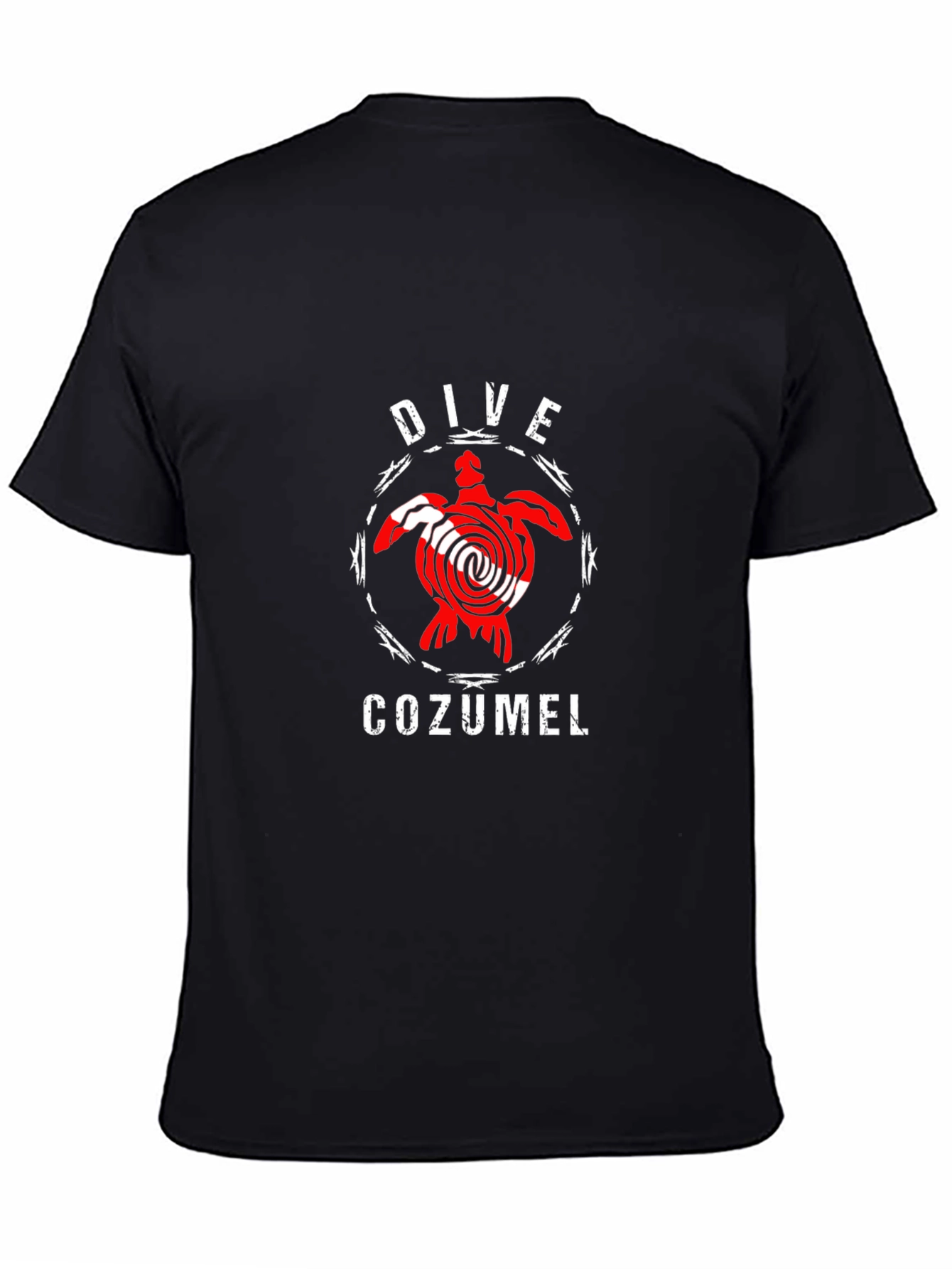 Dive Cozumel Black T-Shirt - Turtle Design