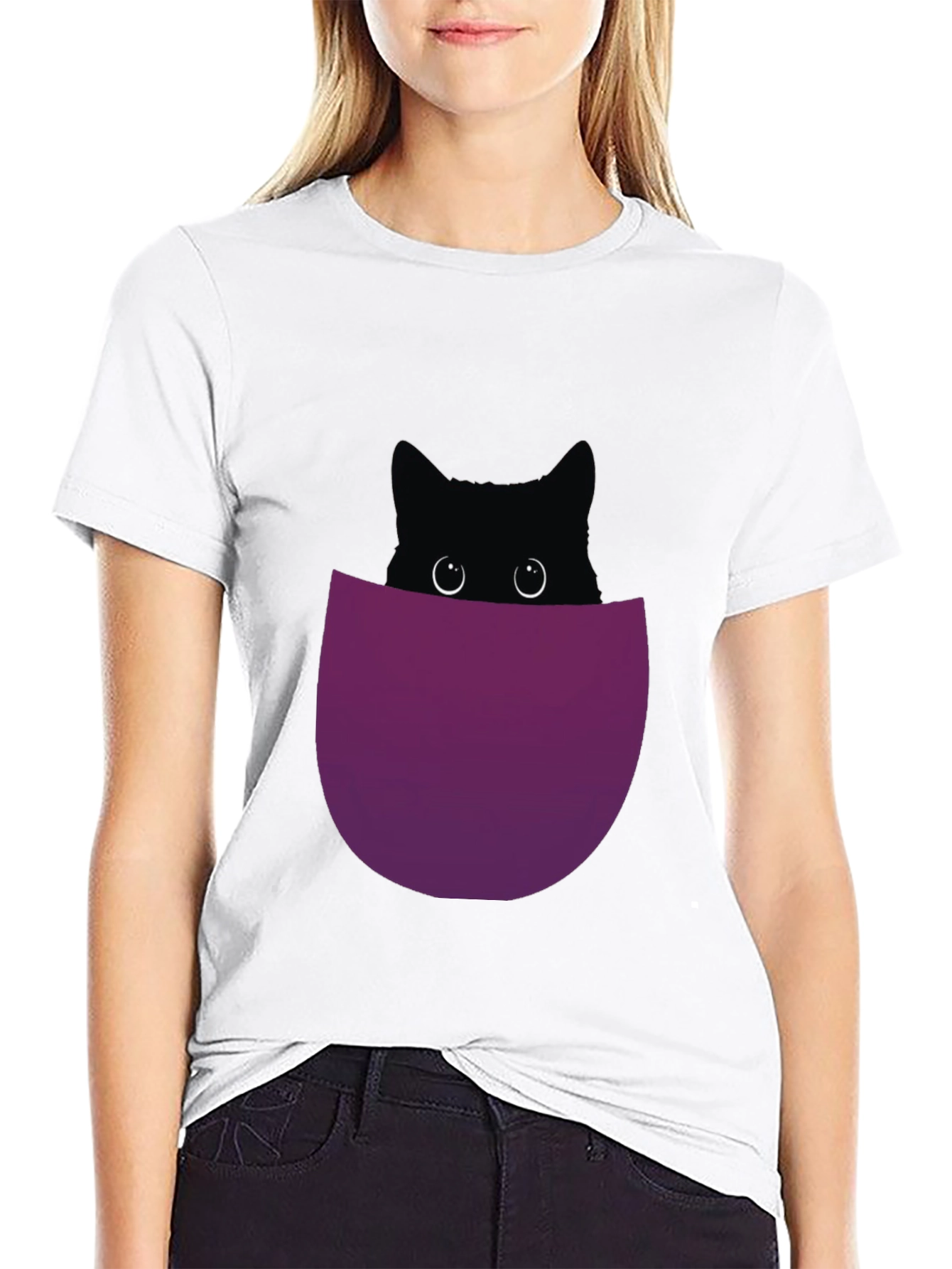 Black Cat Pocket T-Shirt - Mens Graphic Tee