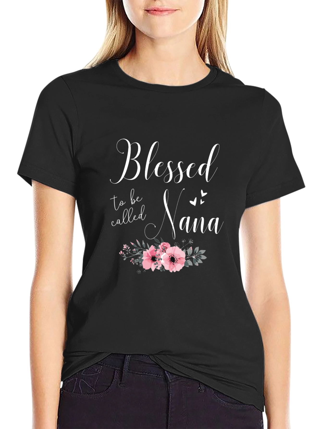 Blessed Nana T-Shirt - Floral Design