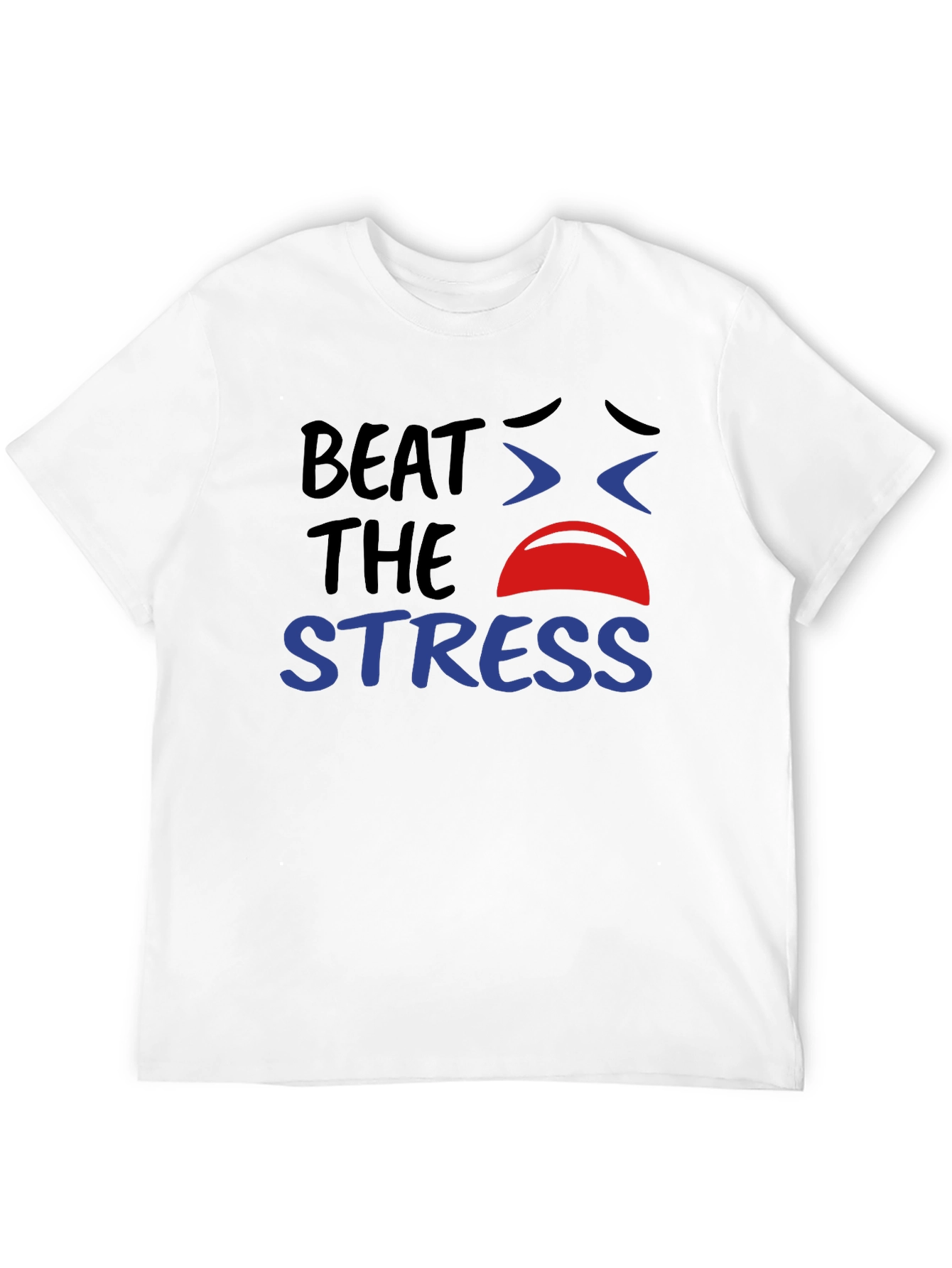 Beat the Stress Graphic T-Shirt - Black Cotton Tee