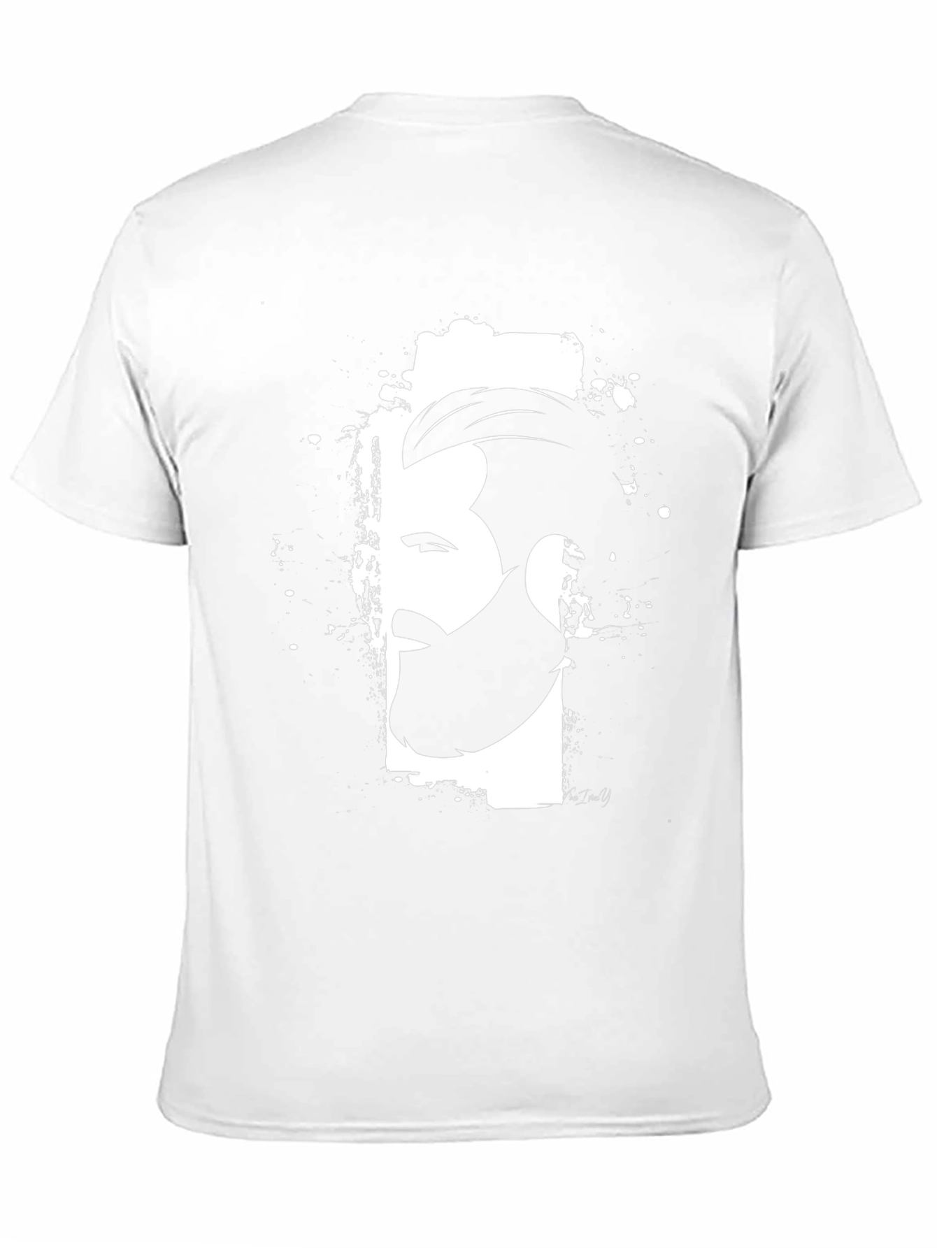 Mens Graphic Black T-Shirt - Bearded Profile Design