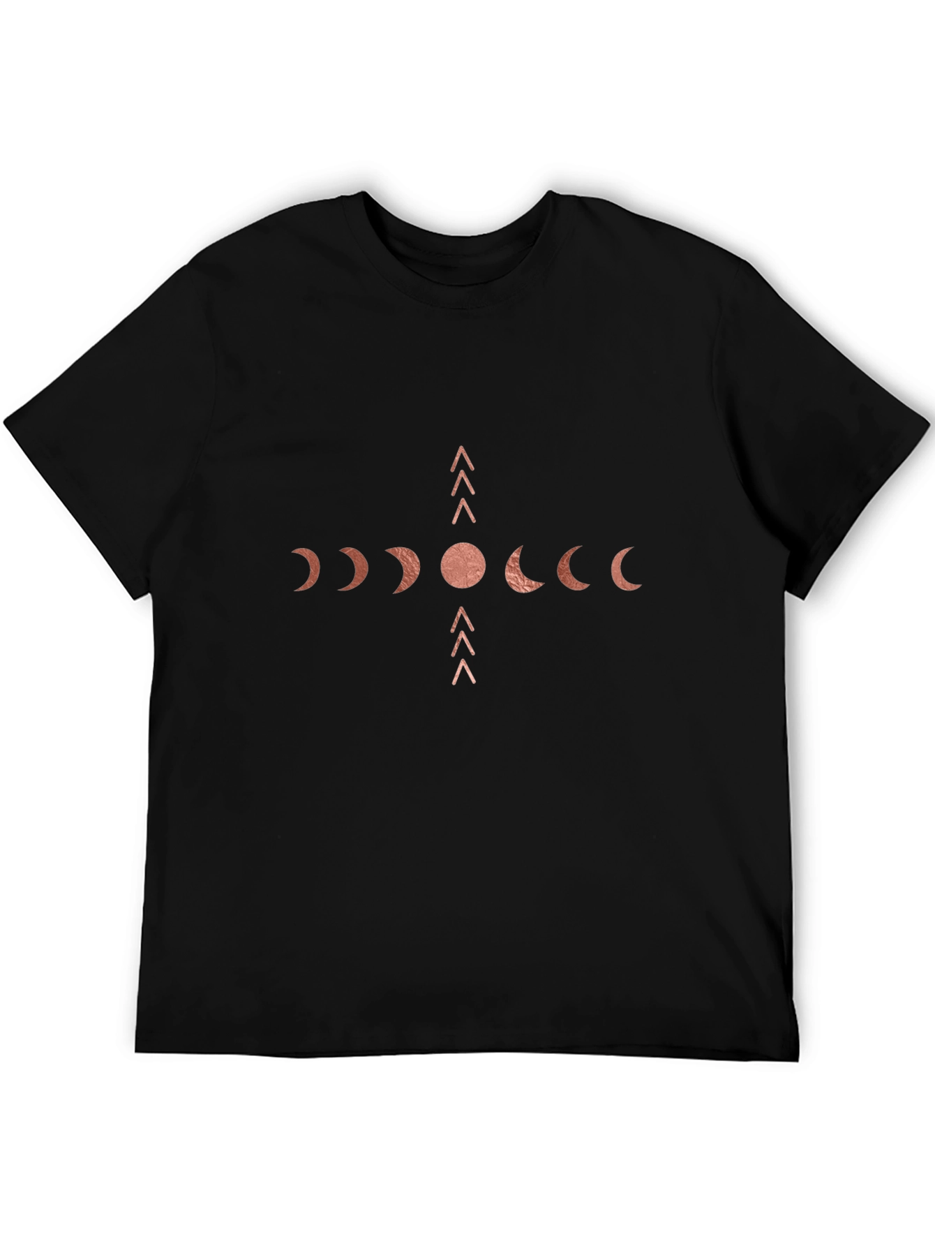 Mens Black Moon Phase Graphic T-Shirt