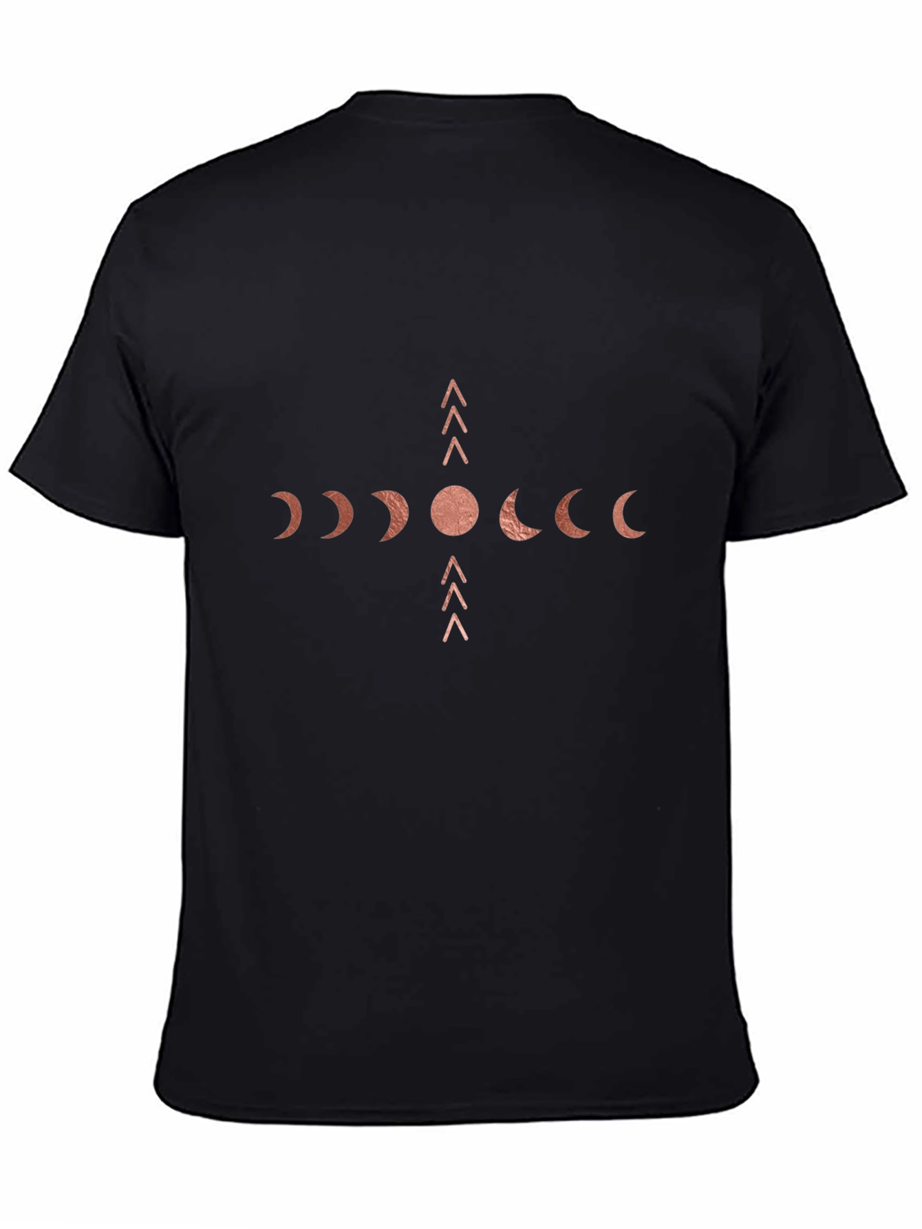 Mens Black Moon Phase Graphic T-Shirt