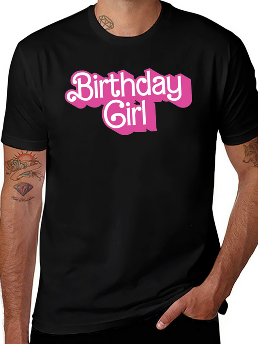 Birthday Girl Graphic Tee - Black Cotton Shirt