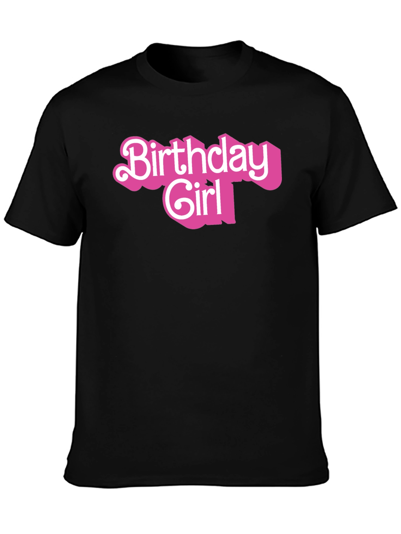 Birthday Girl Graphic Tee - Black Cotton Shirt