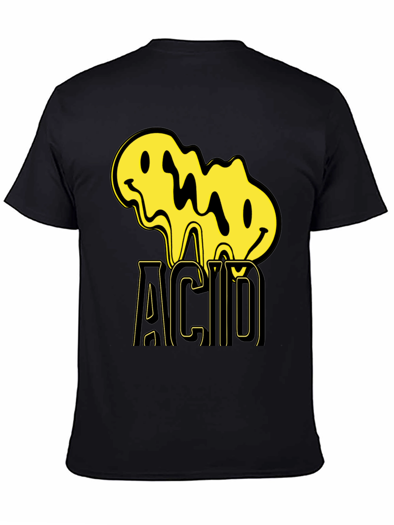 Acid Smiley Face Black T-Shirt