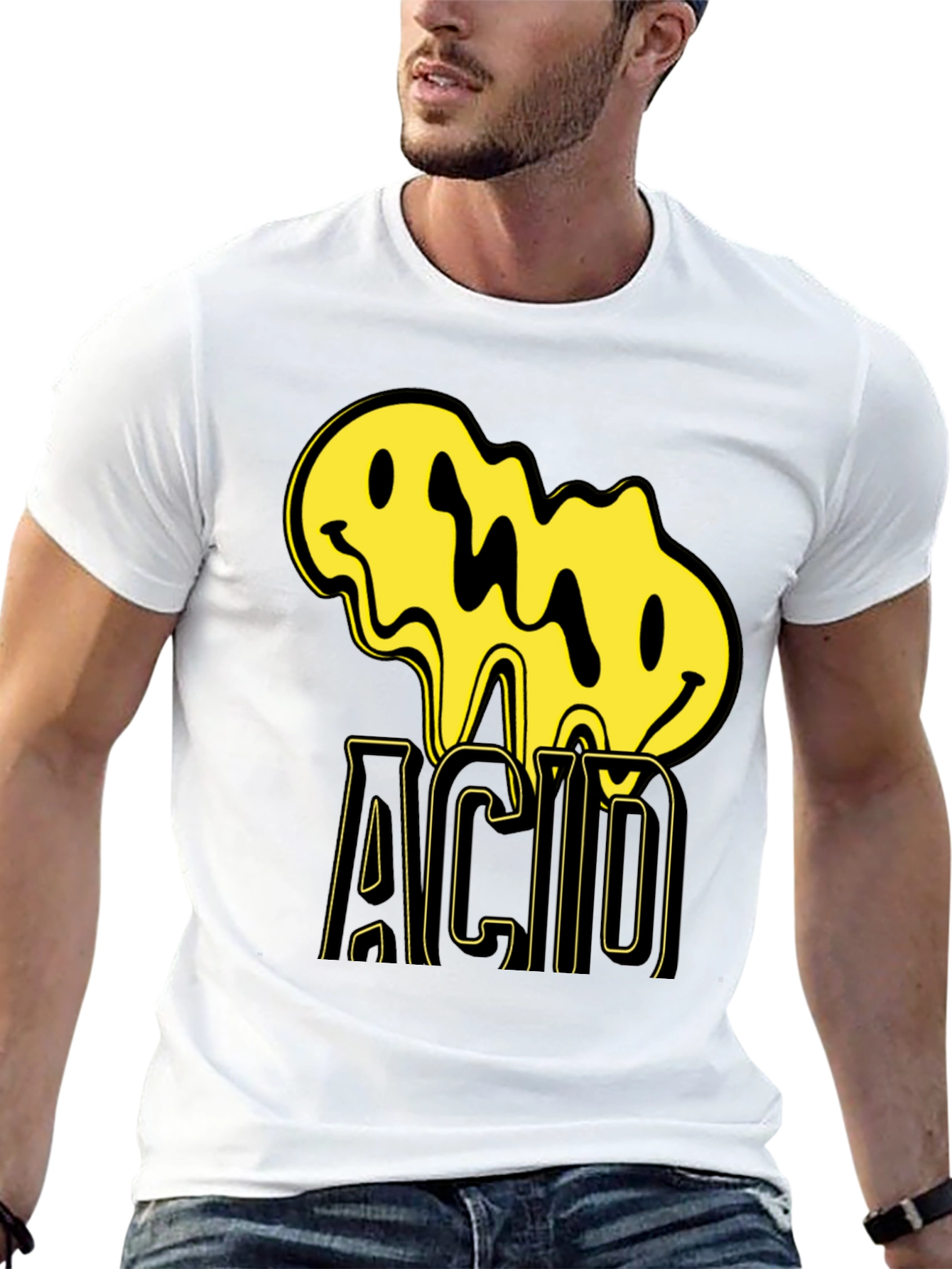 Acid Smiley Face Black T-Shirt