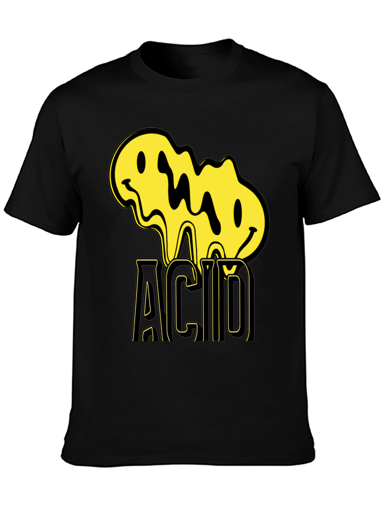 Acid Smiley Face Black T-Shirt