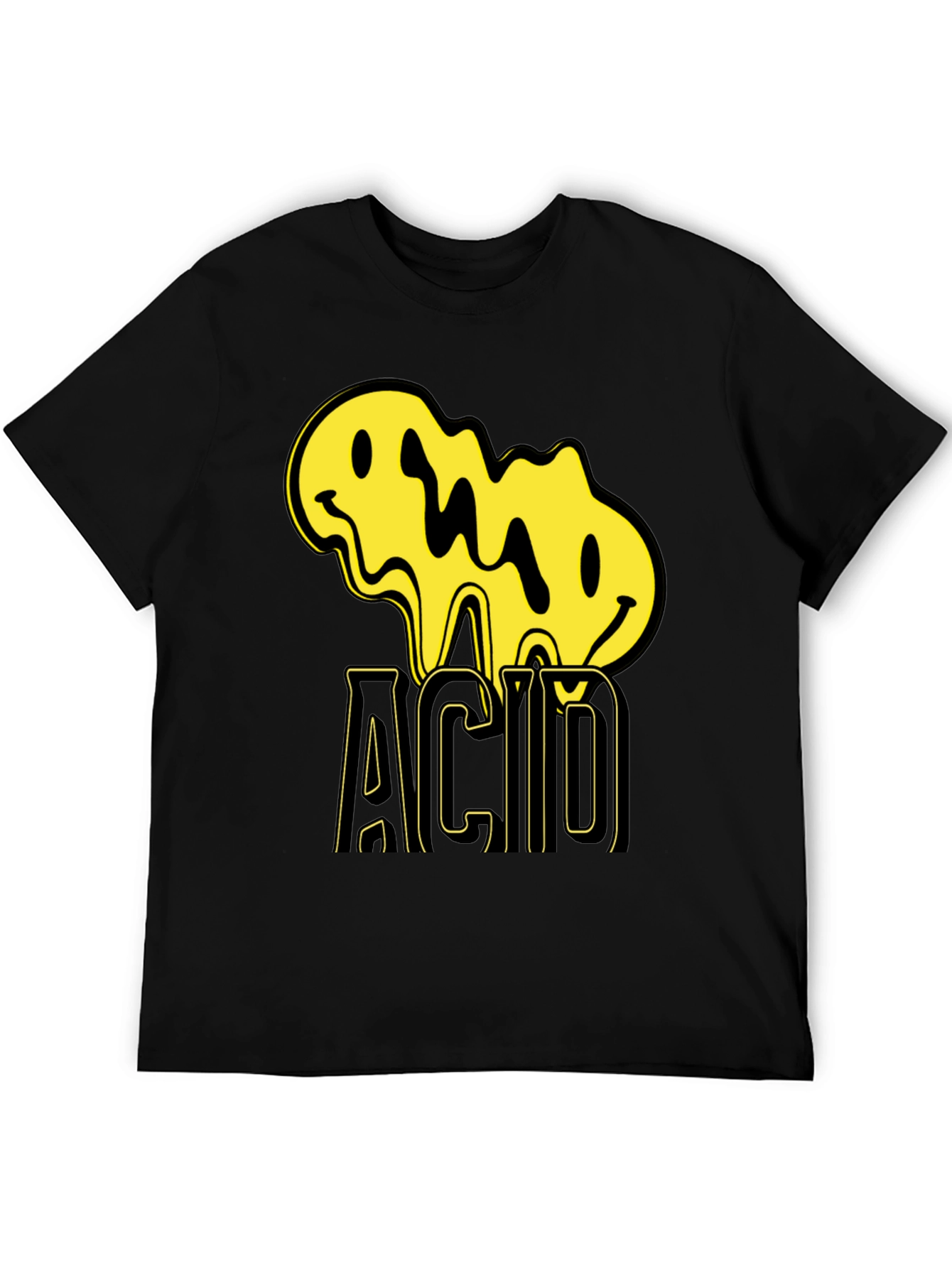Acid Smiley Face Black T-Shirt