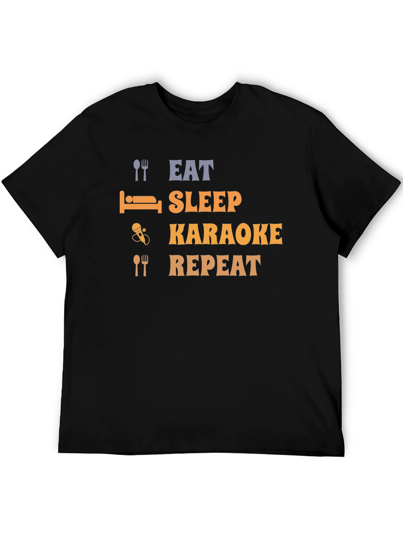 Eat Sleep Karaoke Repeat Black T-Shirt