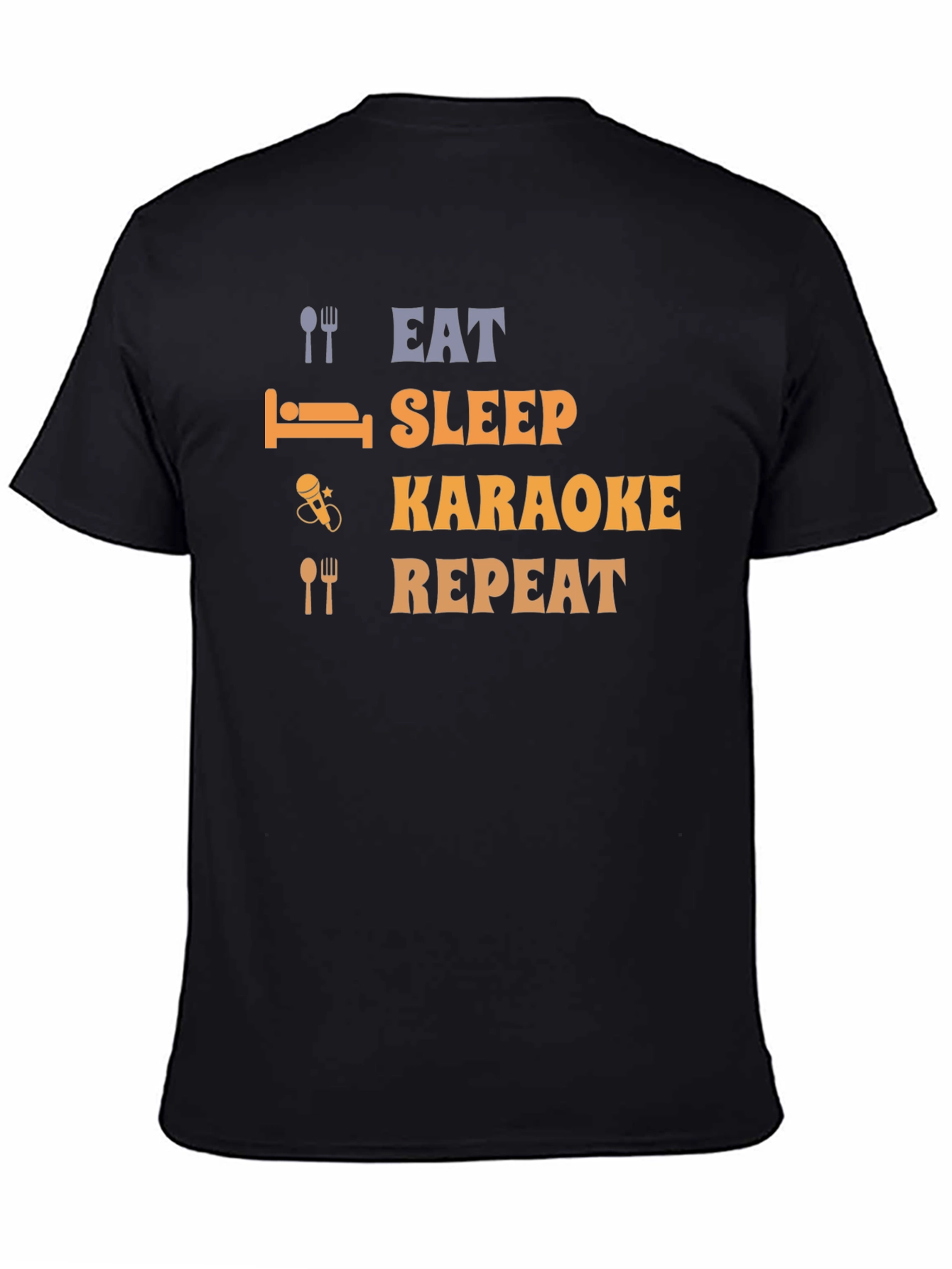 Eat Sleep Karaoke Repeat Black T-Shirt