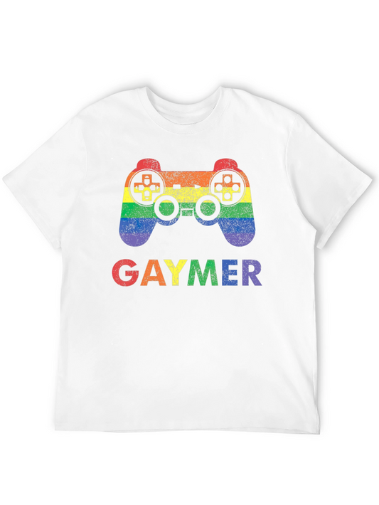 Gaymer Pride Rainbow Gaming Controller Graphic T-Shirt
