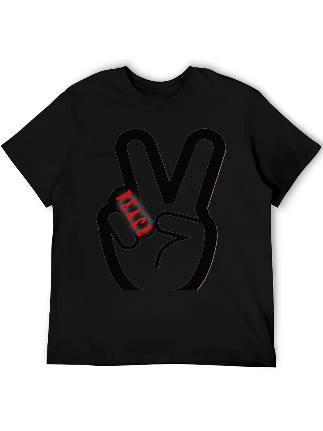 Peace Sign Graphic Tee - Black