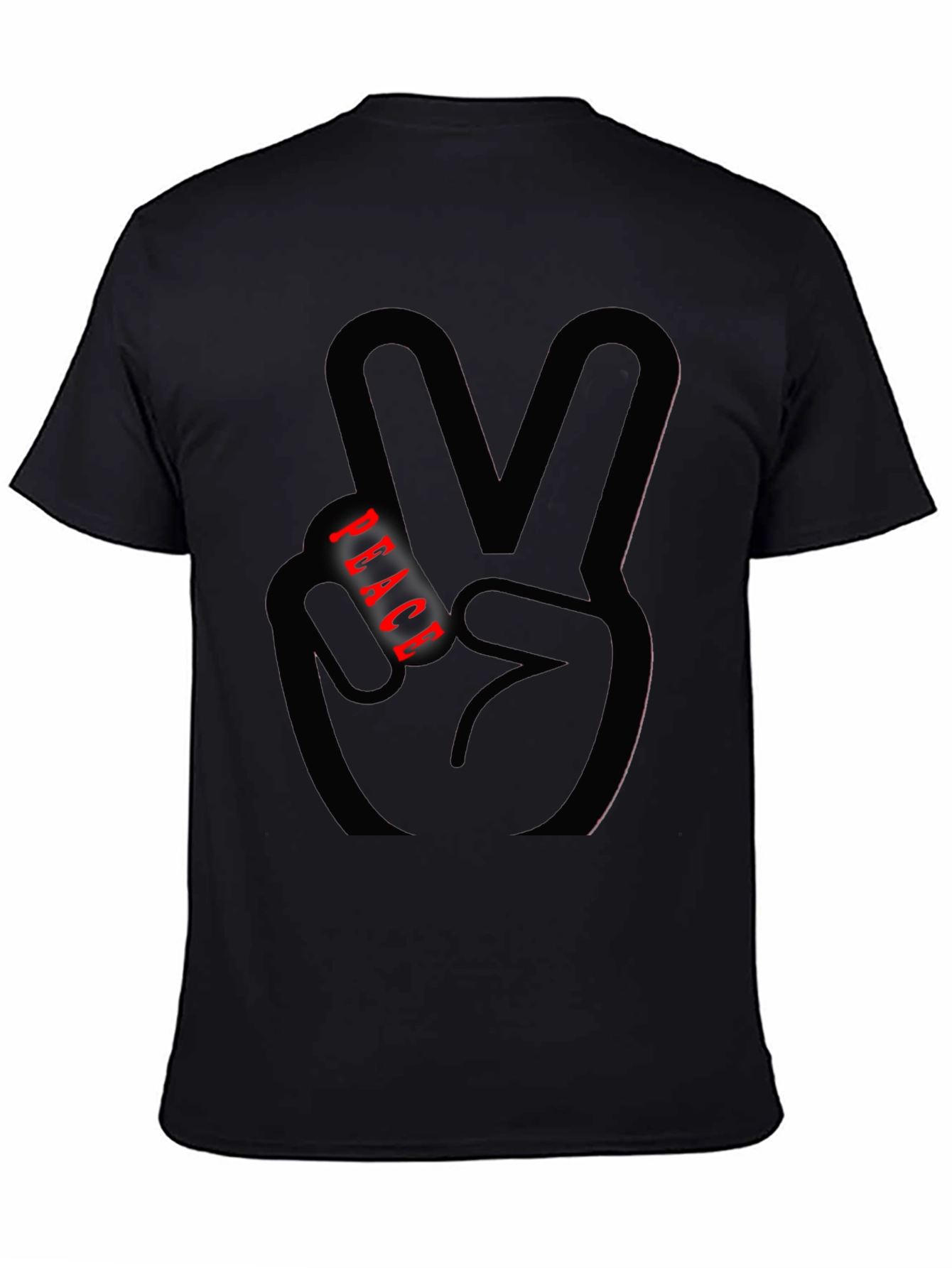 Peace Sign Graphic Tee - Black