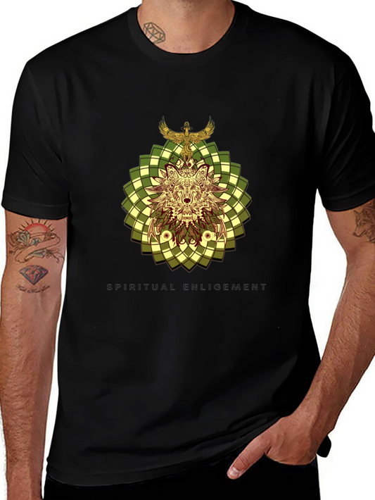 Wolf and Eagle Graphic Print Tee