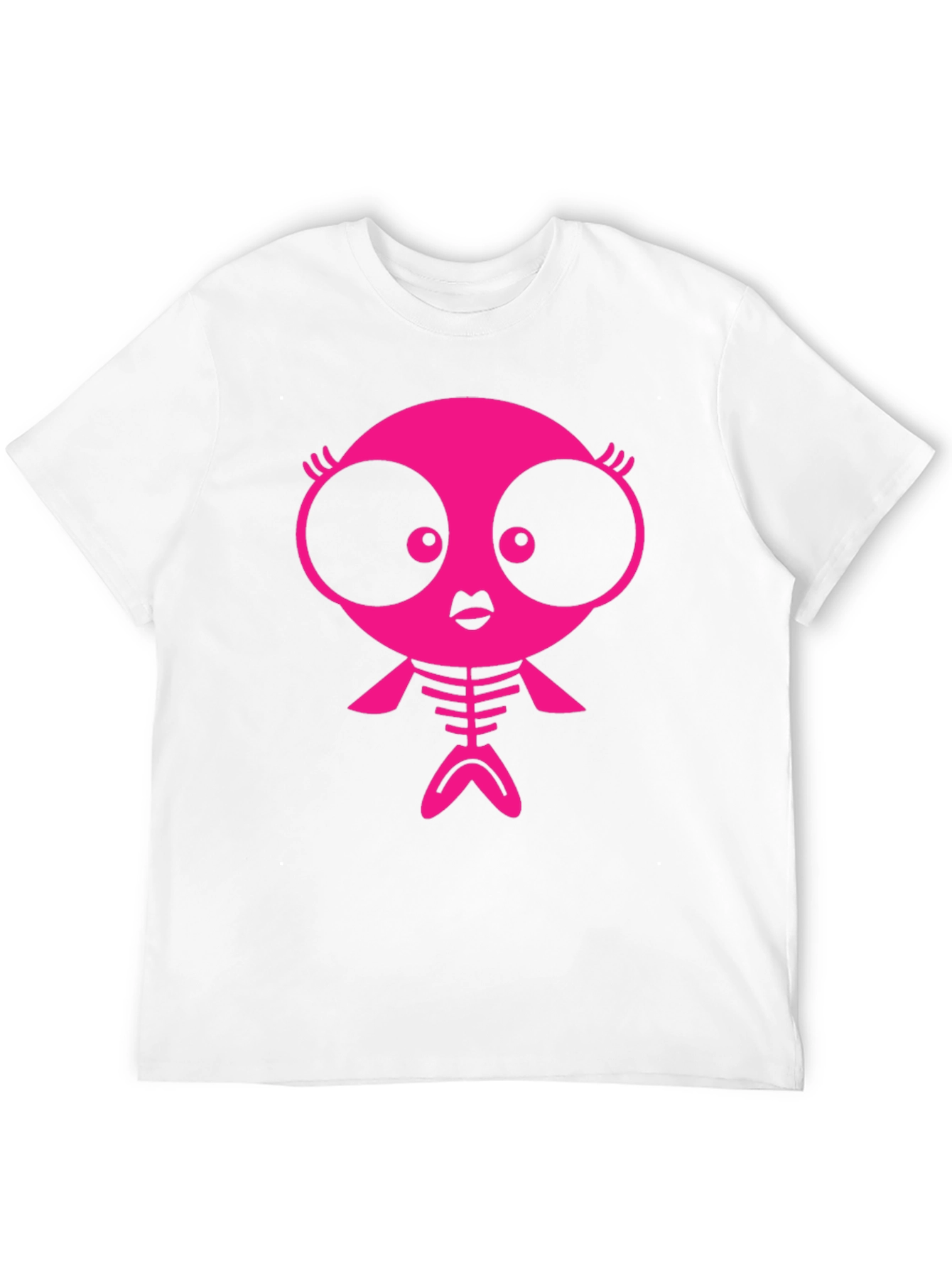 Funky Pink Creature Graphic Black T-Shirt